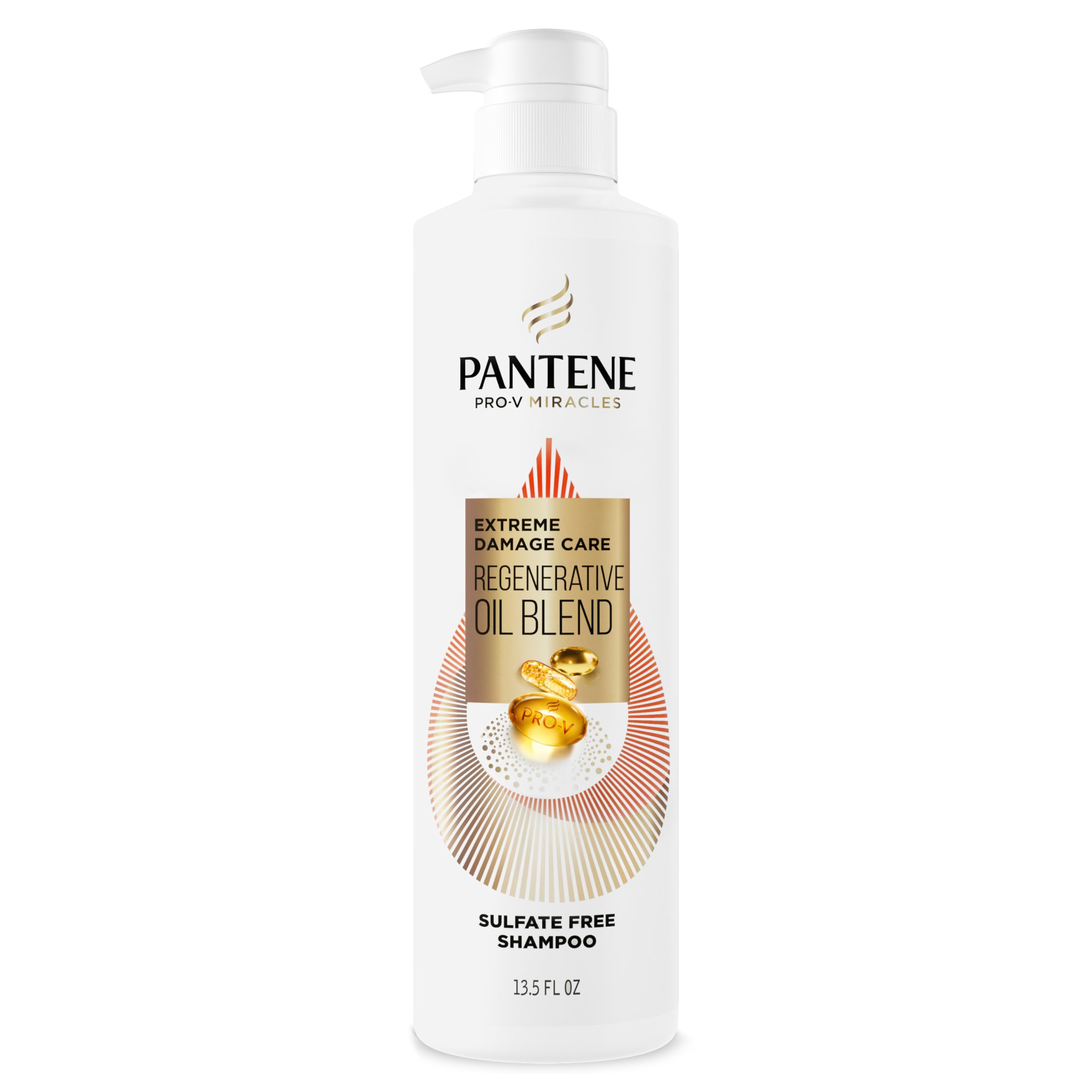 Pantene Pro-V Miracles Sulfate Free Shampoo Extreme Damage Care Regenerative Oil Blend Soften and Strengthen Stressed Dry Damaged