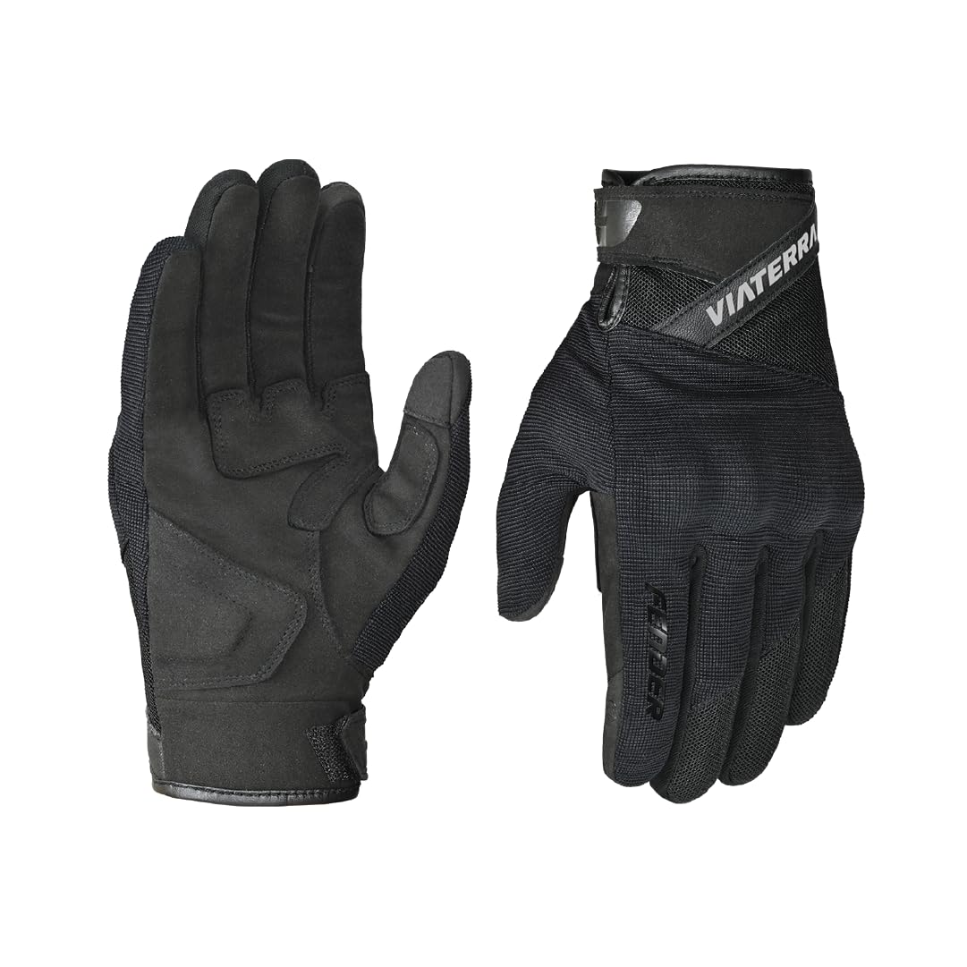 ViaTerra™ Fender Daily Use Motorcycle Riding Gloves | Excellent Ventilation & Breathability I Hard Knuckle Protection | Touch Screen Friendly (S, Black)-image-48