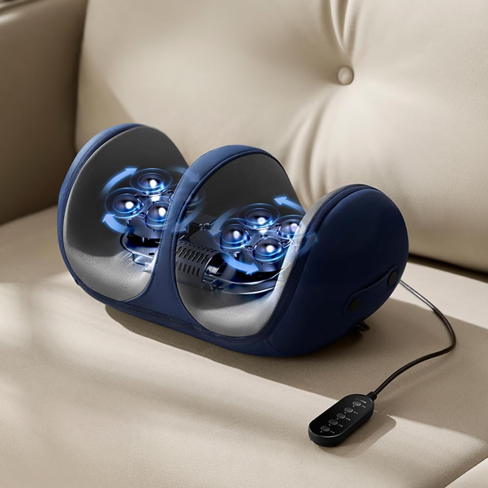 Philips Foot Massager with Heat, Leg Massager, Shiatsu Feet and Calf Massager, 2 in 1 Massager, Deep Kneading Rolling Ankle, 8 Massage Head, 50℃ Warm Compress, Relieve Foot Pain and Plantar Fasciitis