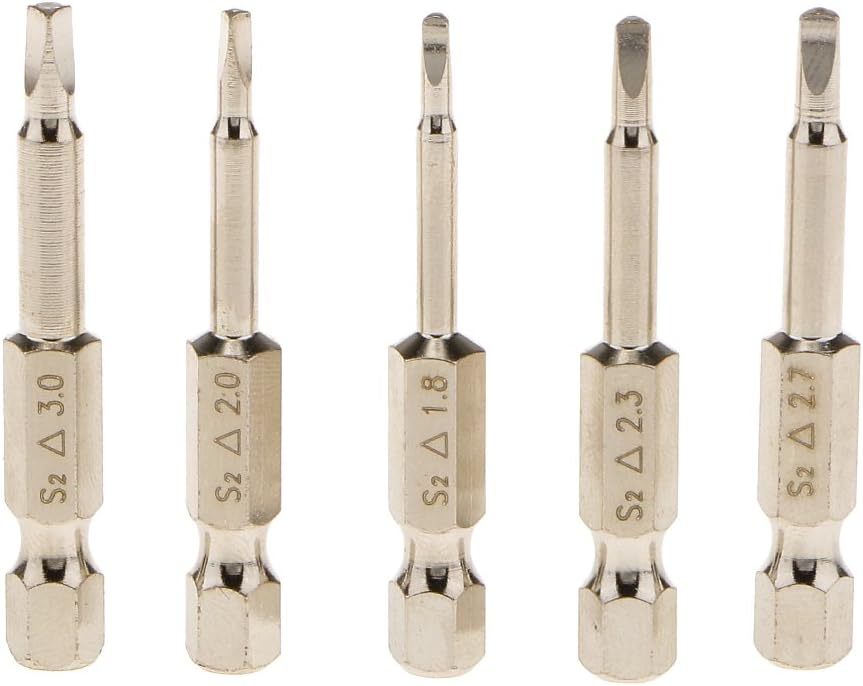 Triangle Head Screwdriver Bits Tip Set S 1/4'' Hex Shank Pack of 5