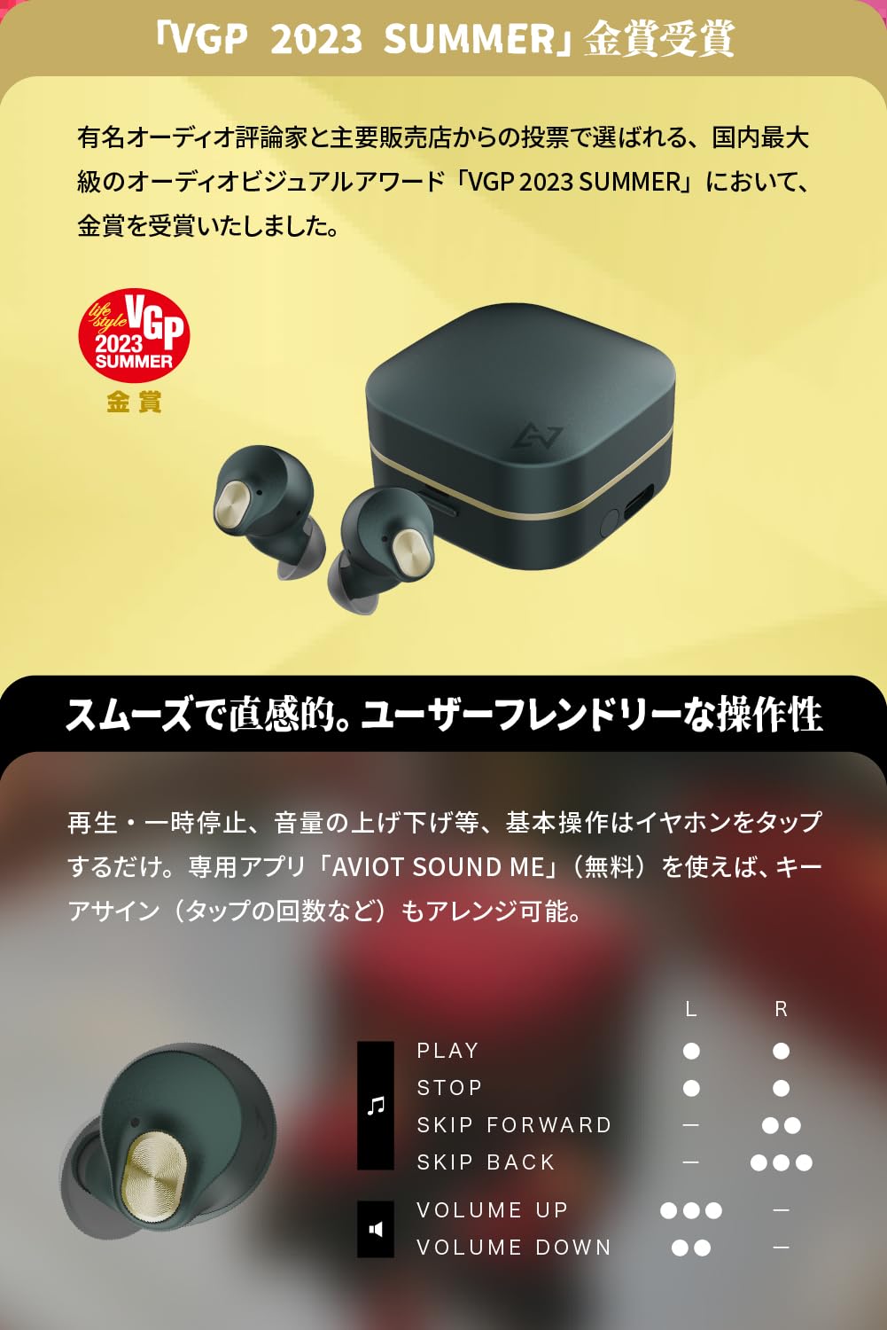 AVIOT TE-Q3 Noise Cancelling Wireless Earbuds, Bluetooth 5.3, 42H Playtime, IPX4, Red