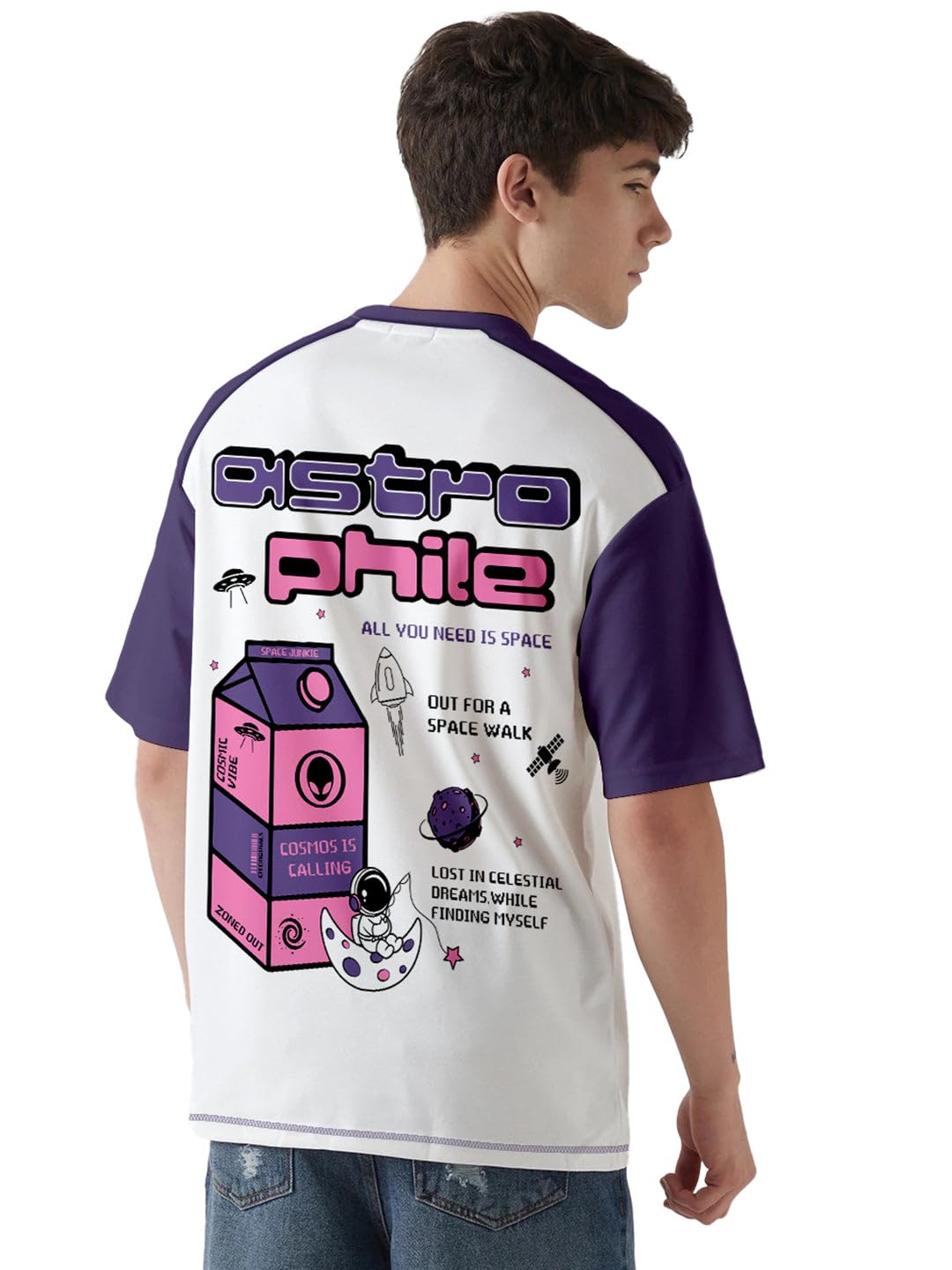 Base Ball Team Graphic Printed Oversized T-Shirt - Multi Color-image-1