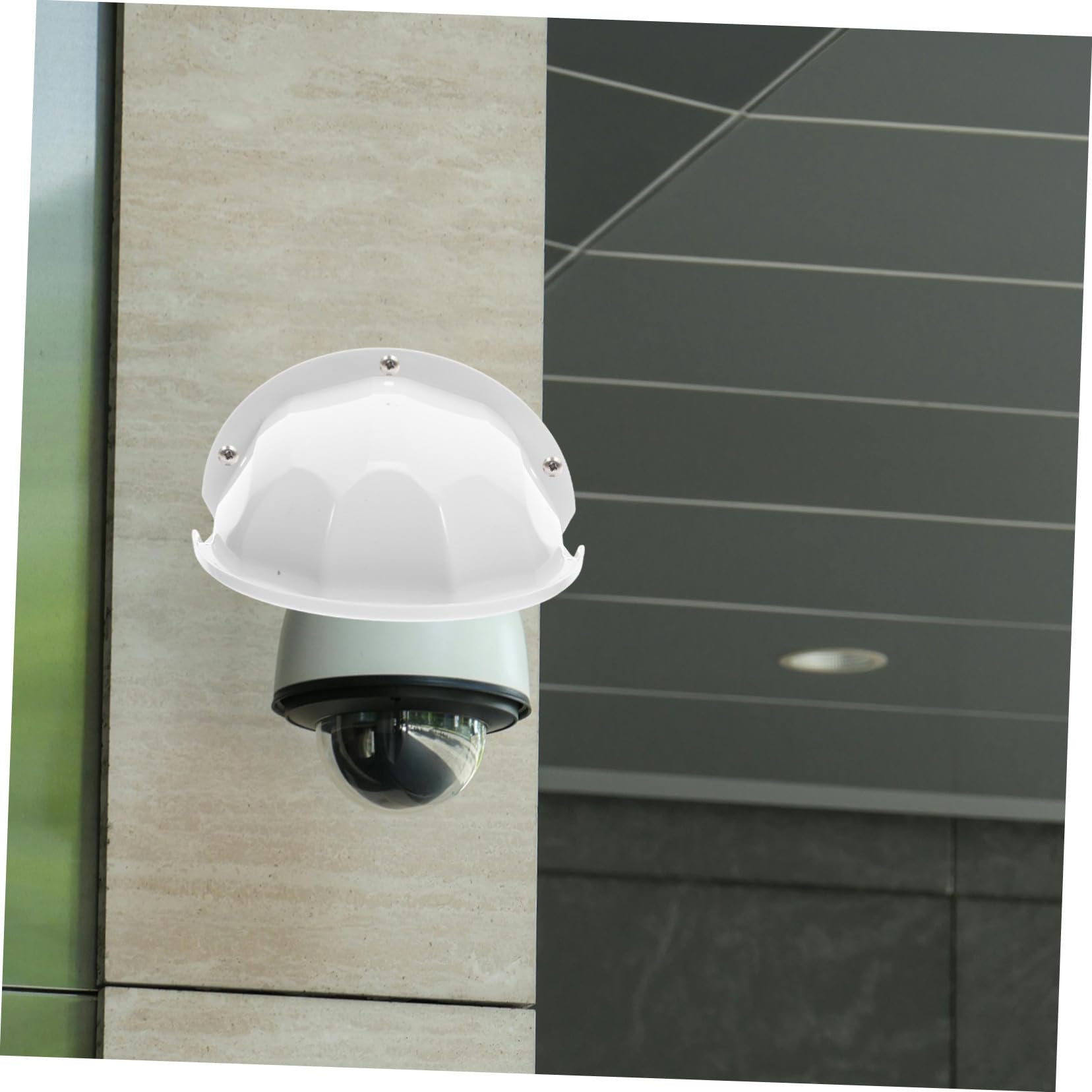 3 Protectores de Cámara de Seguridad Blancos de Abs para Exteriores | Cámara Tipo Cúpula y Bullet, Instalación Sencilla, Protección Solar Lluvia, 3 Piezas