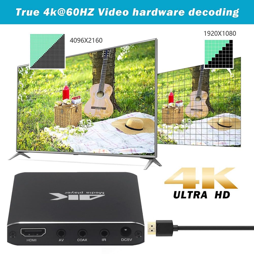 Odtwarzacz multimedialny, 4K 265, odtwarzacz reklamowy, automatyczne odtwarzanie w pętli z dyskiem twardym TF/AV/USB, odtwarzacz multimedialny 1080p HD, wtyczka UE