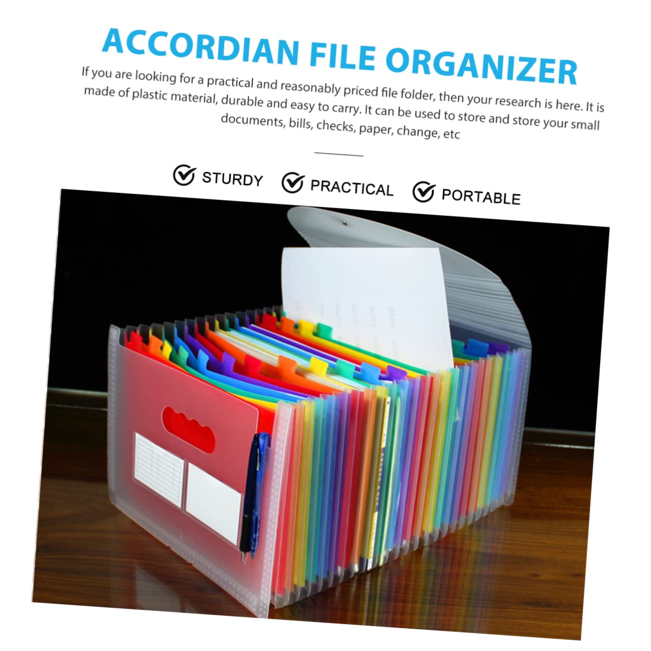 STOBOK Organizzatore Di Documenti Trasparente Scomparti Folder Leggera Con Design Cerniera Per Casa Ufficio e Scuola Risparmio Spazio Ricerca Di File