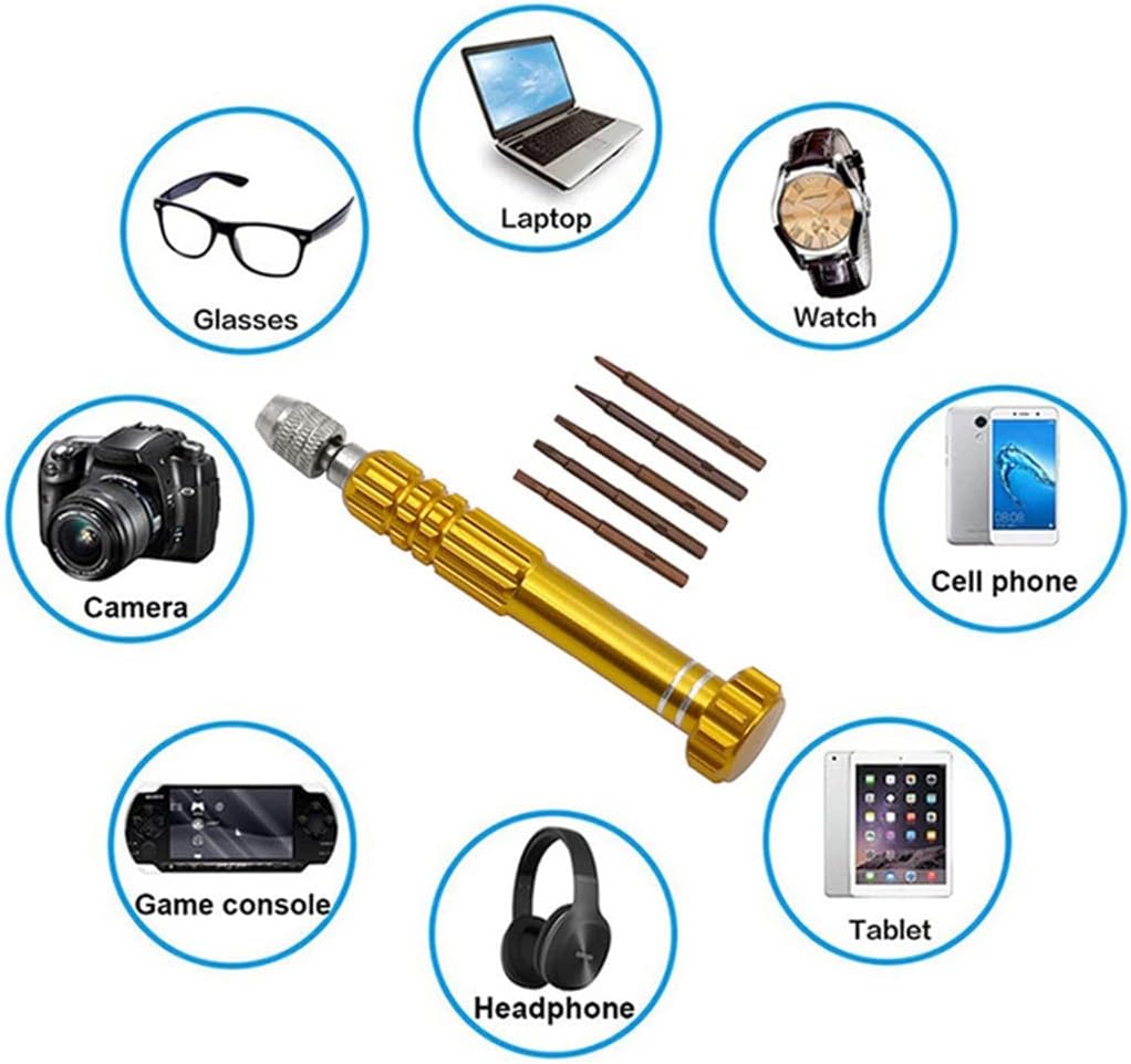 5 in 1 Screw Set Mini Portable Slotted Glasses Camera Computer Watch Phone Repair Tools (Color : E, Size : 1)