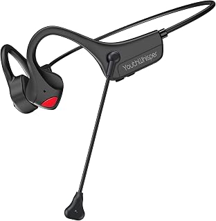 YouthWhisper Bone Conduction Headphones Bluetooth with Microphones - Wireless Headset Open-Ear Lightweight for Running Hiking Home Office Education Conference Calls Online Teaching/Learning