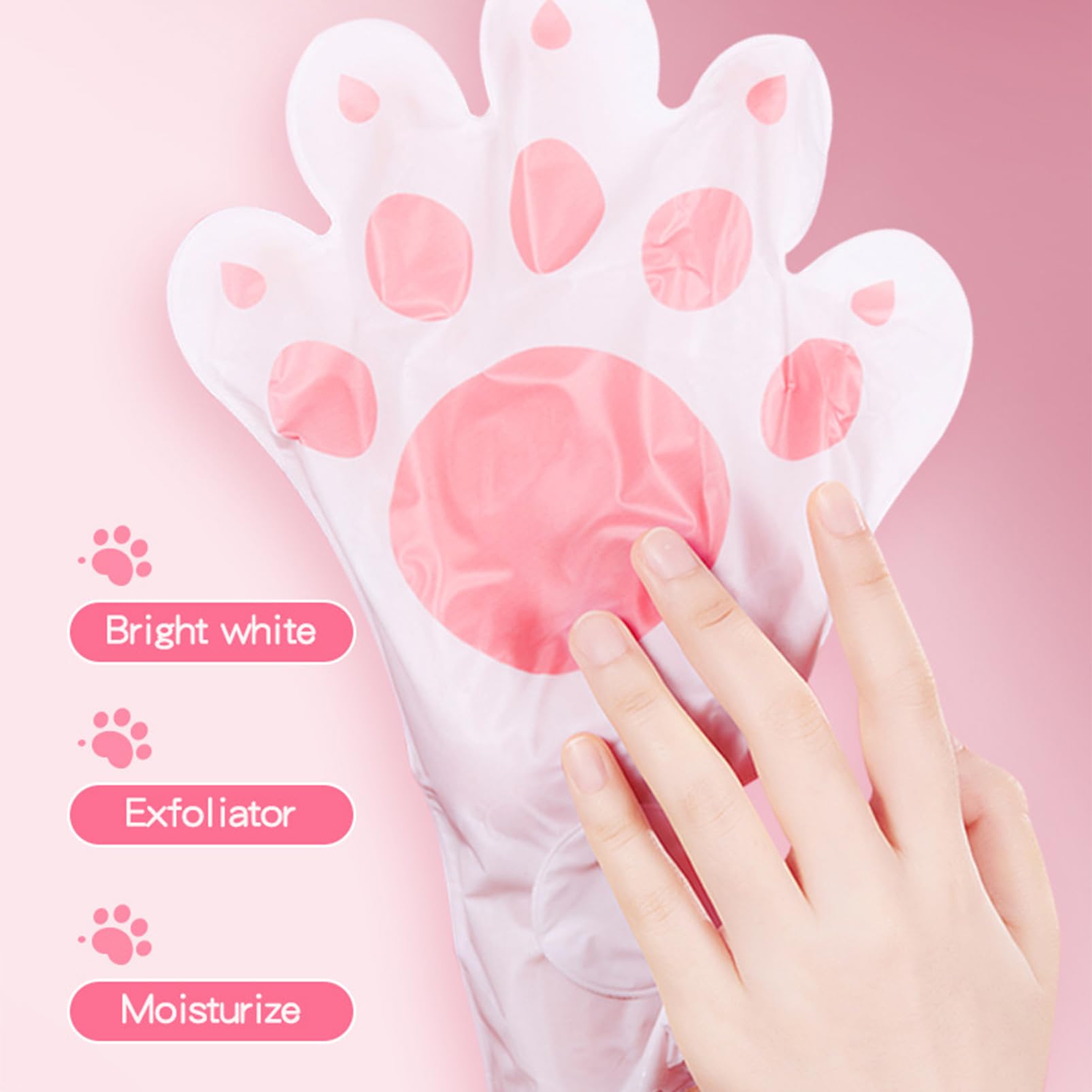 Lot de 4 masques pour les mains - Pour mains très sèches - Hydratant avec niacinamide et lait de chèvre - Gants exfoliants pour les mains (4)