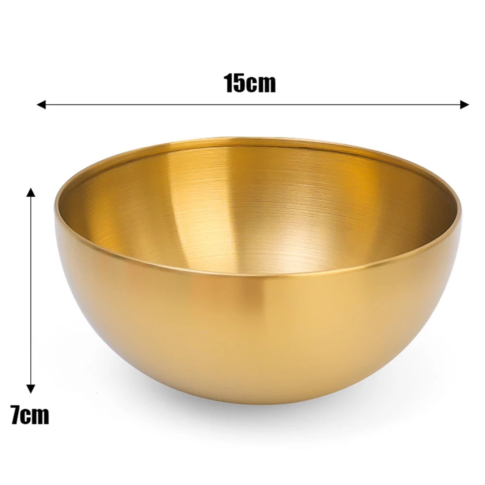 Ciotola In Acciaio Inox 1/2/3/5 pezzi Ciotole for insalata in acciaio inossidabile multiuso for frutta, pasta, zuppa, cottura(Gold,5PCS)