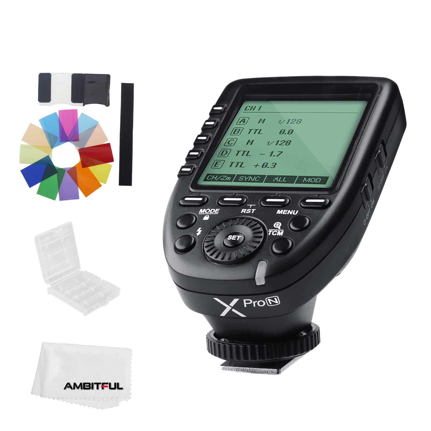 GODOXXPro-N TTL 2.4G High Speed Sync 1/8000s X System Flash Trigger-Manual Function Large Screen Slanted Design 5 Dedicated Group Buttons 11 Customizable Functions for Nikon Cameras