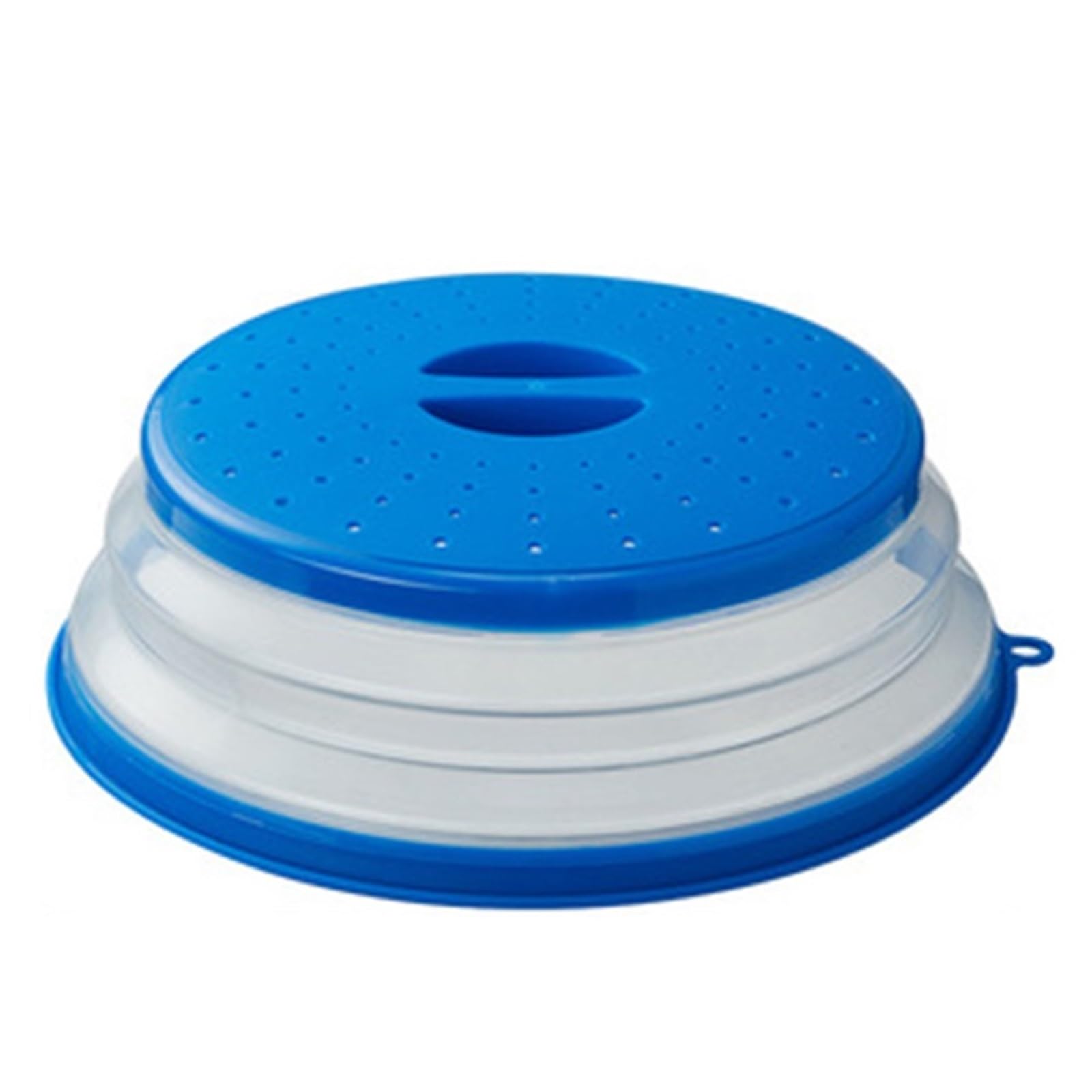 Microwave Splatter Cover Heating Folding Silicone Fresh-keeping Oil-proof Splash-proof with Hook Cooking Lids(Z7627-BU)(Z7627-BU)