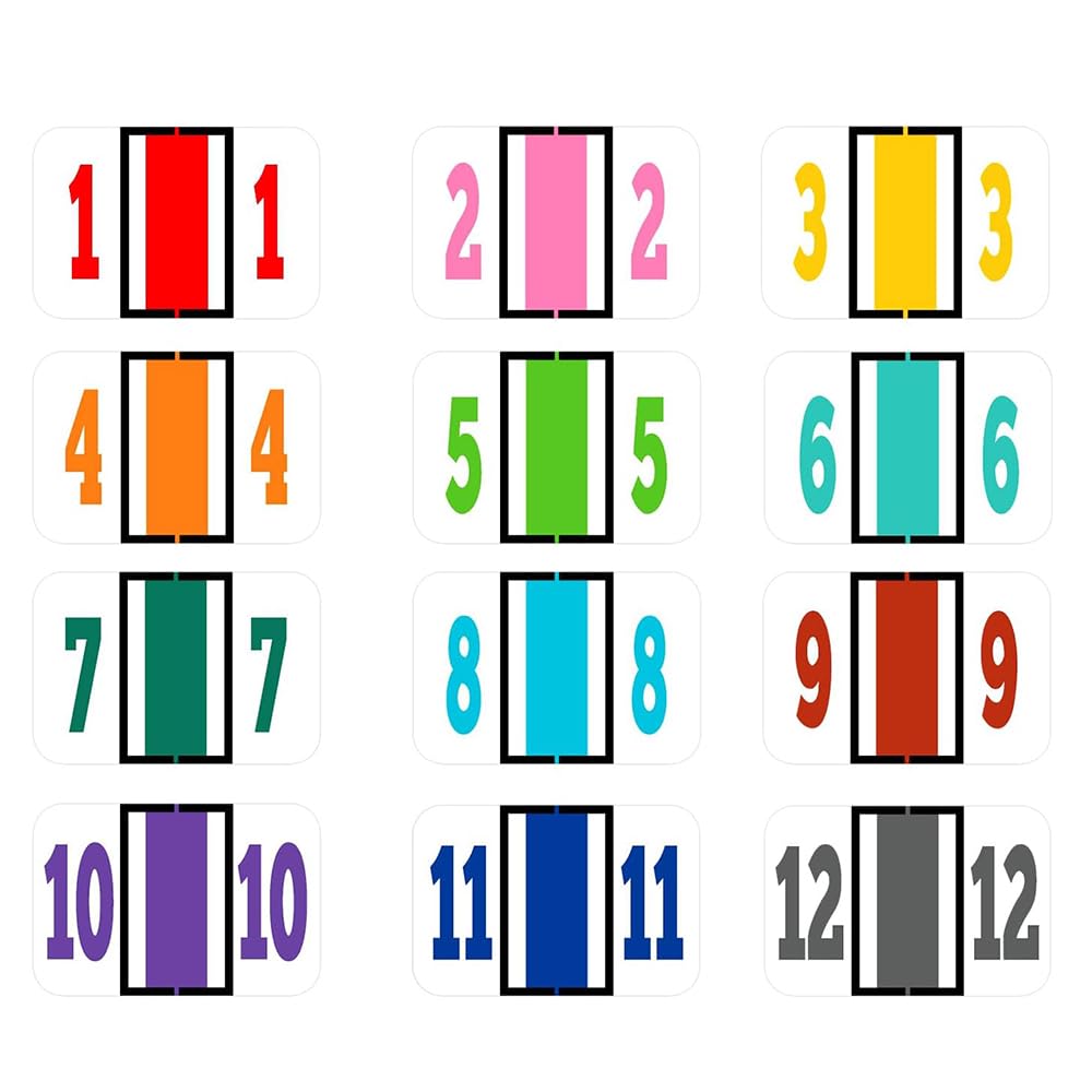 Number Rolls File Right Color-Coded Number Labels - Self-Adhesive ...
