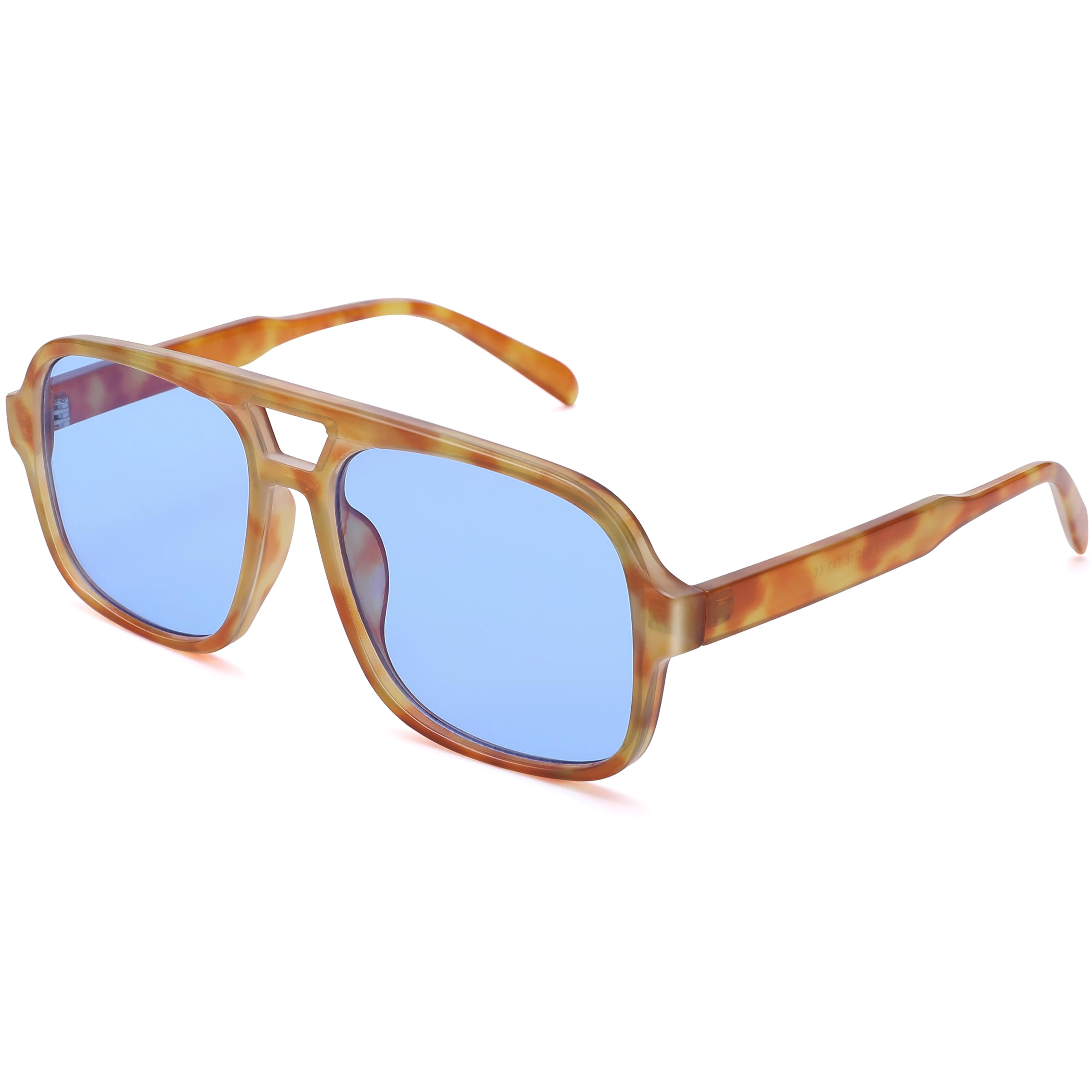Retro Piloten-Sonnenbrille für Damen und Herren, trendige quadratische 70er-Jahre-Sonnenbrille, UV400-Schutz