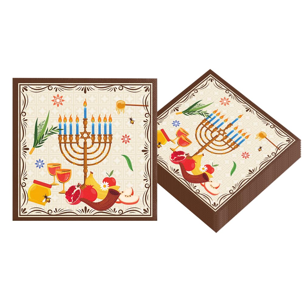 Rosh Hashanah Servietten – 96 Stück Mit Jüdischen Motiven Für Die Feiertagstafel