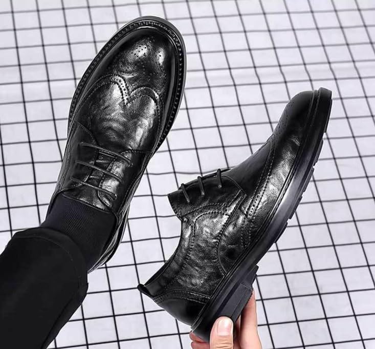 Men’s Patent Leather Oxfords Formal Business Tuxedo Dress Shoes Classic Lace-Up Wedding Derby Shoes4