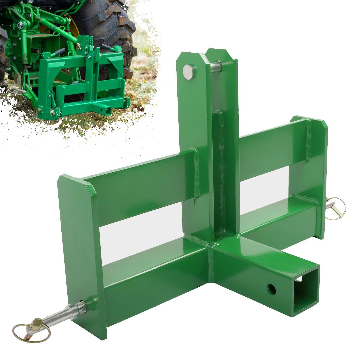 HILDIRIX 3 Point Hitch Receiver Tractor Drawbar Attachment with Weight