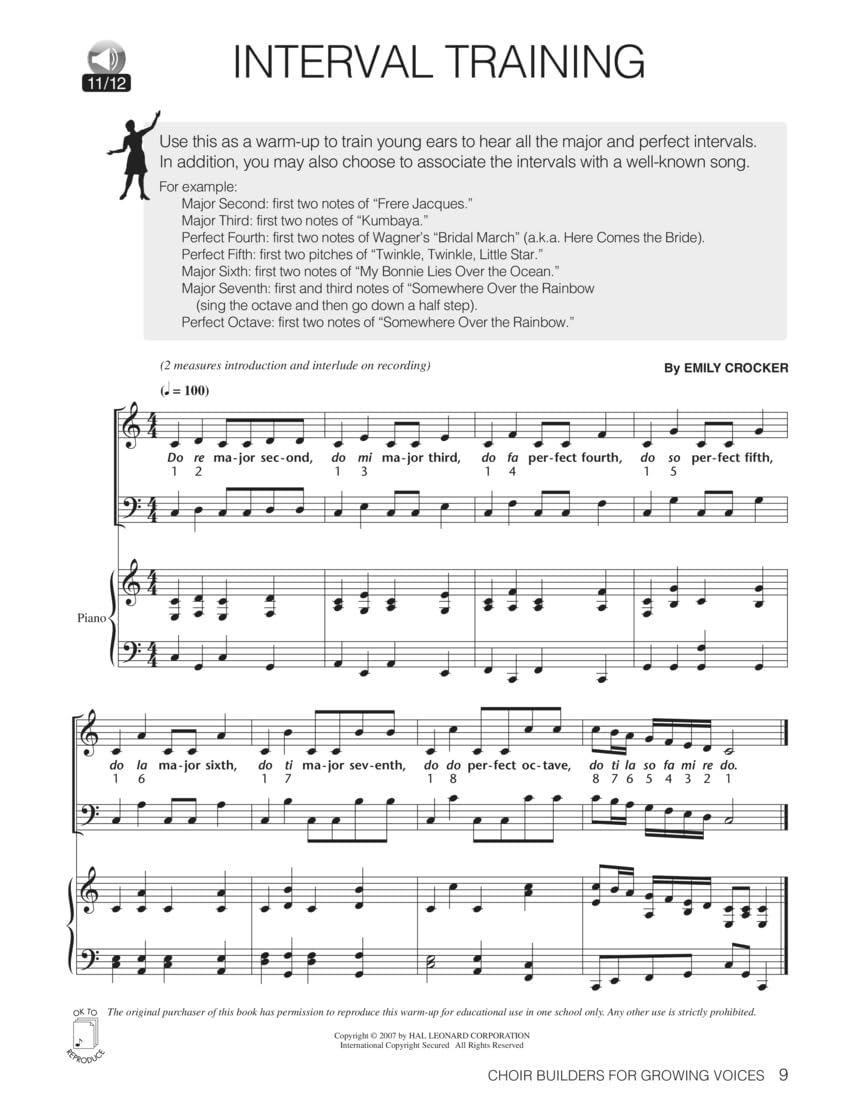 Choir builders for growing voices +cd: 18 Vocal Exercises for Warm-Up and Workout