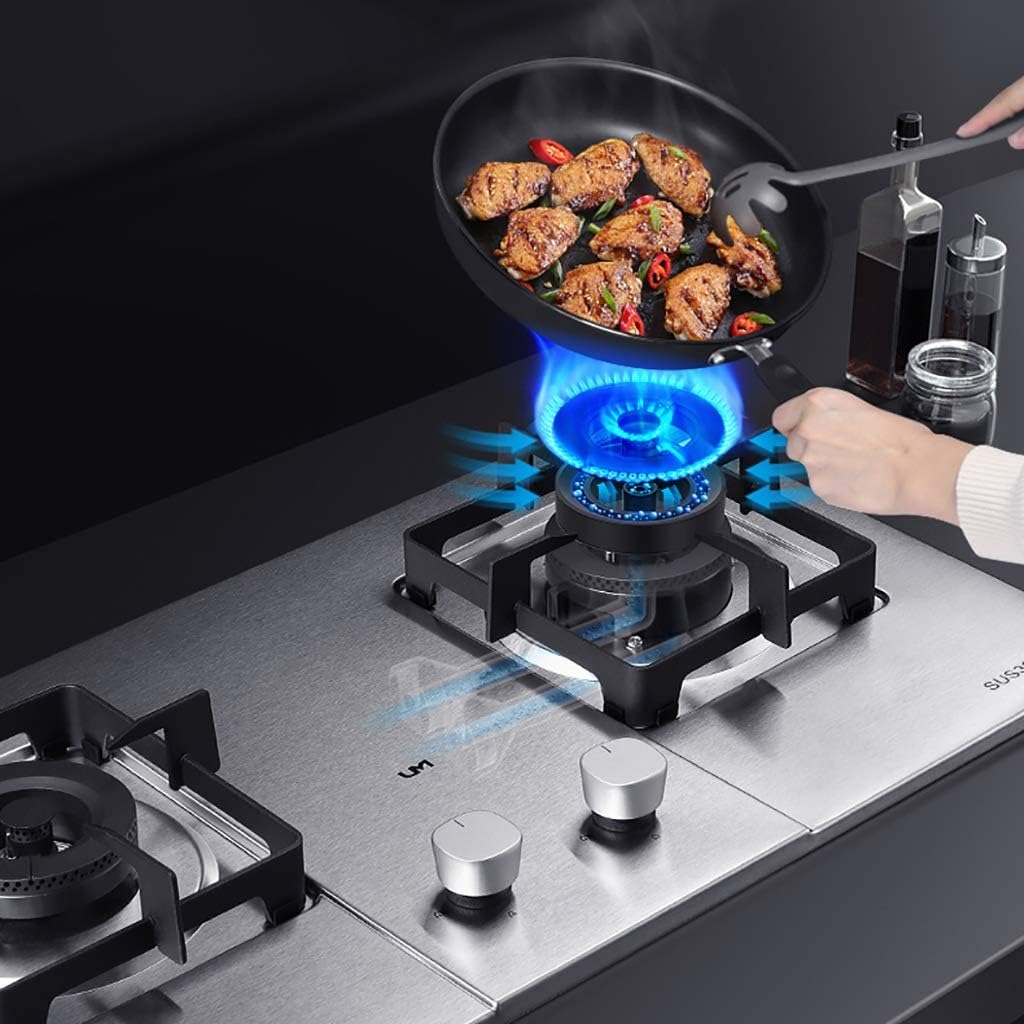 Upgrade Gas Stove Built-in 2 Burner 72CM Stainless Steel Hob/Cooker/Cooktop with FFD and Enamel Pan Stands Easy to Clean Compatible with All Cookware [Energy Class A] (Color : NG) (Ng)