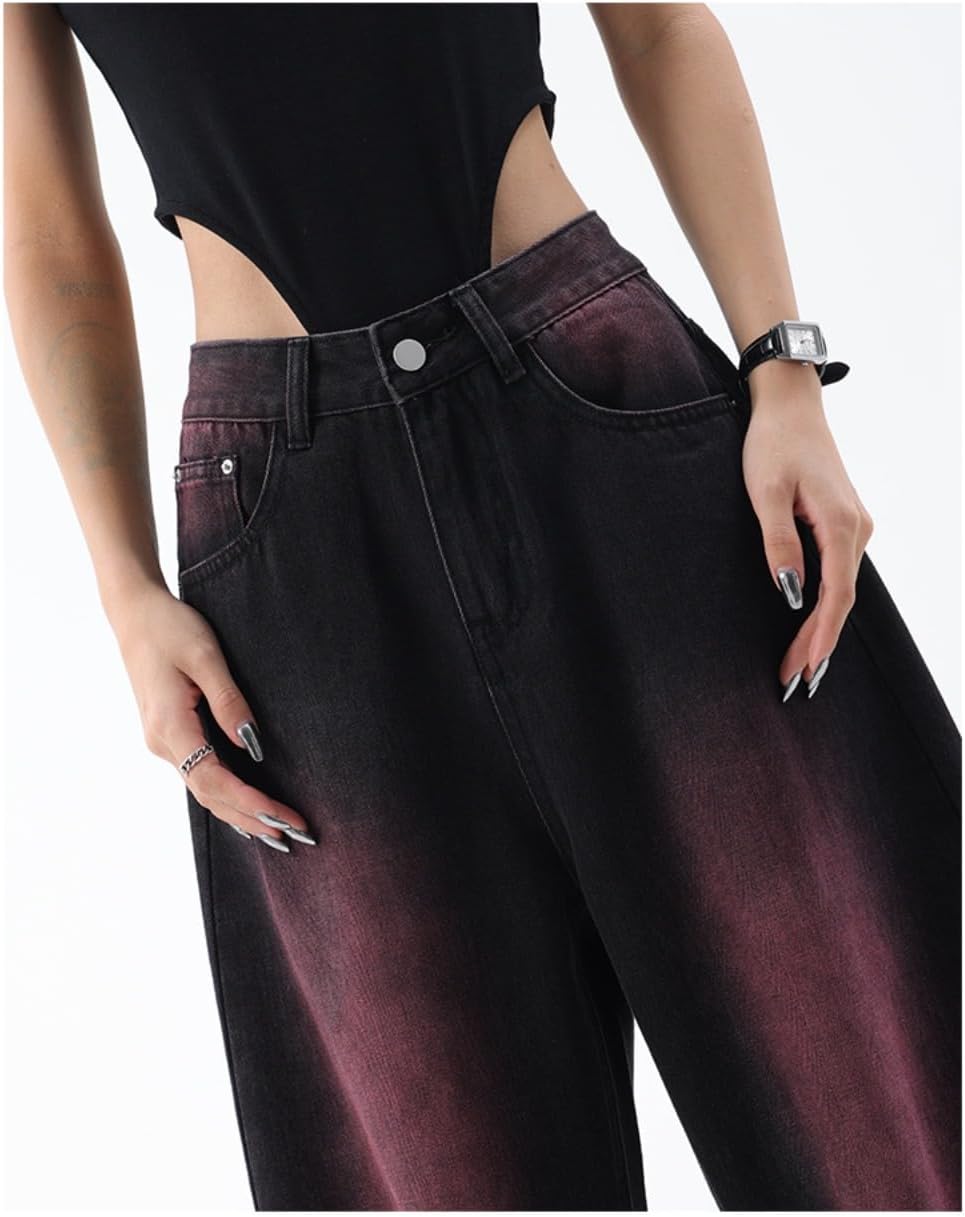 Y2K Baggy Cargo Pants Women - High-Waisted Loose Joggers with Pockets, Graffiti Denim Heavyweight Streetwear