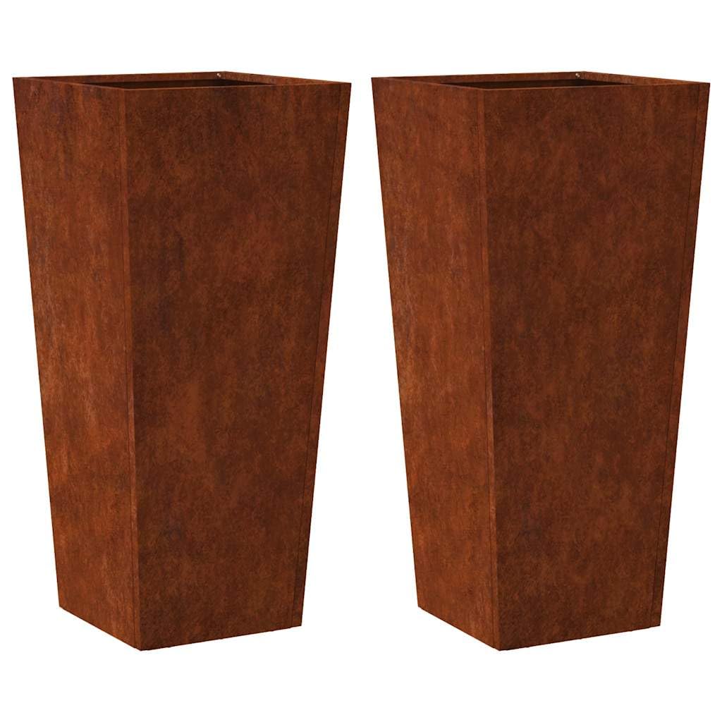 Generico Fioriere da Giardino 2 pz 35x35x75 cm in Acciaio Corten,Prato e Giardino,Giardinaggio,Vasi e fioriere-851093