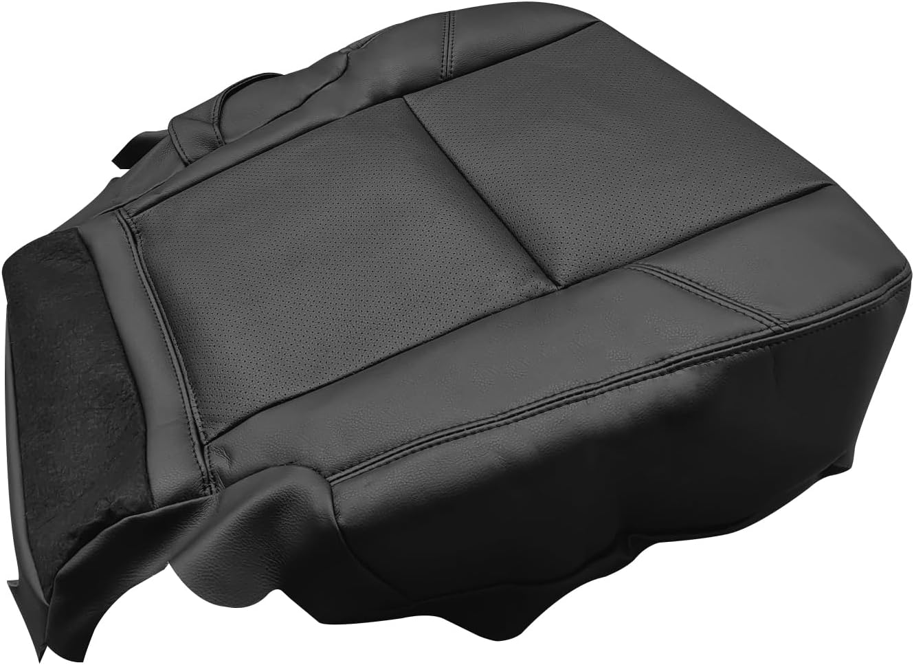 Replacement 2nd Row Passenger Bottom Seat Cover Perforated Black Fits for Cadillac Escalade ESV EXT 2007-2011 Microfiber Leather