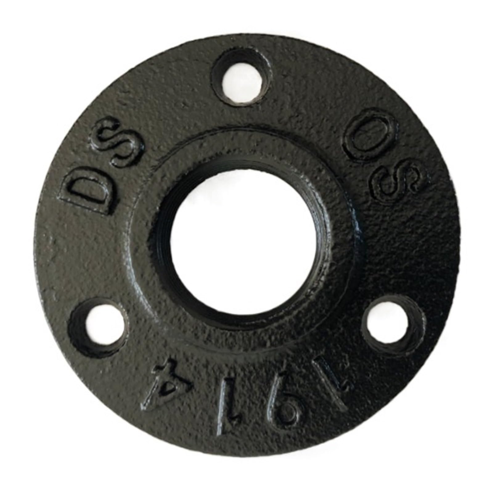 Ozliyy Black 1Pcs 3 Holes Decorative Malleable Iron Floor/Wall Flange Cast Pipe Fittings Bsp Threaded(,Dn25)