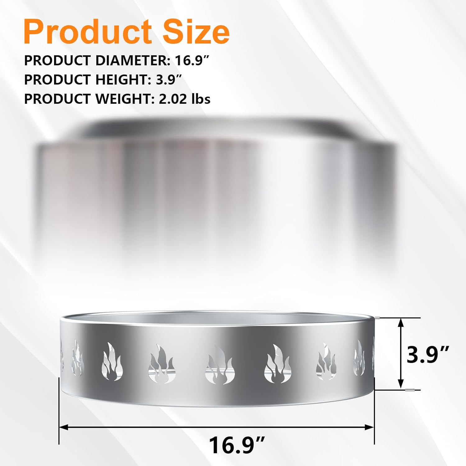 Stainless Steel Fire Pit Stand with Flame Cutouts