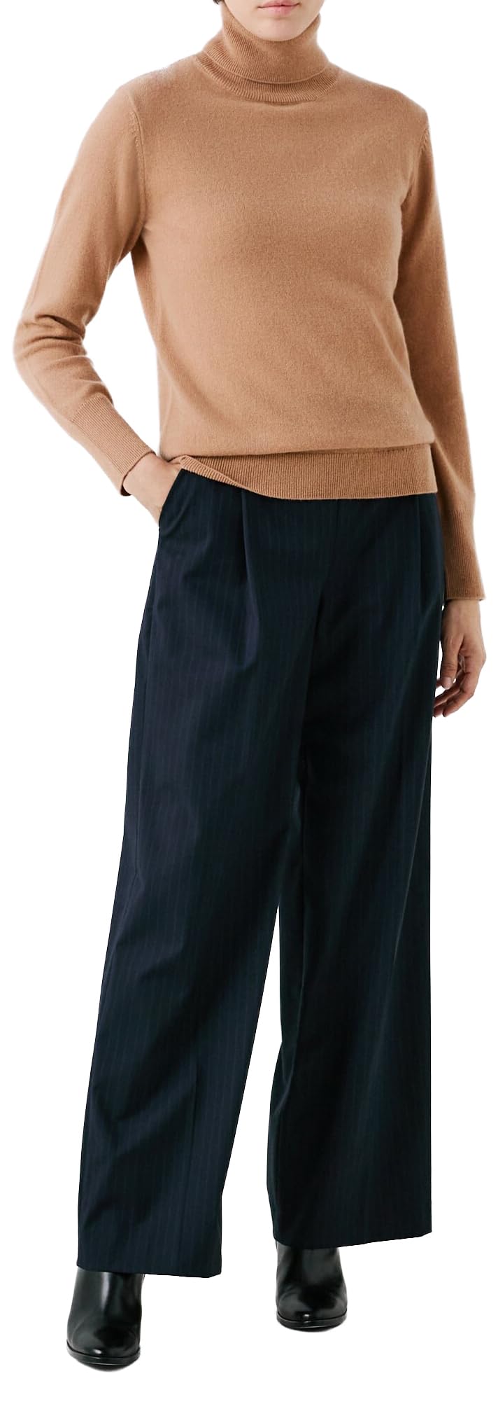 Caroll UJ015-DYLANB Damen-Kaschmir-Pullover, Camel, Größe M