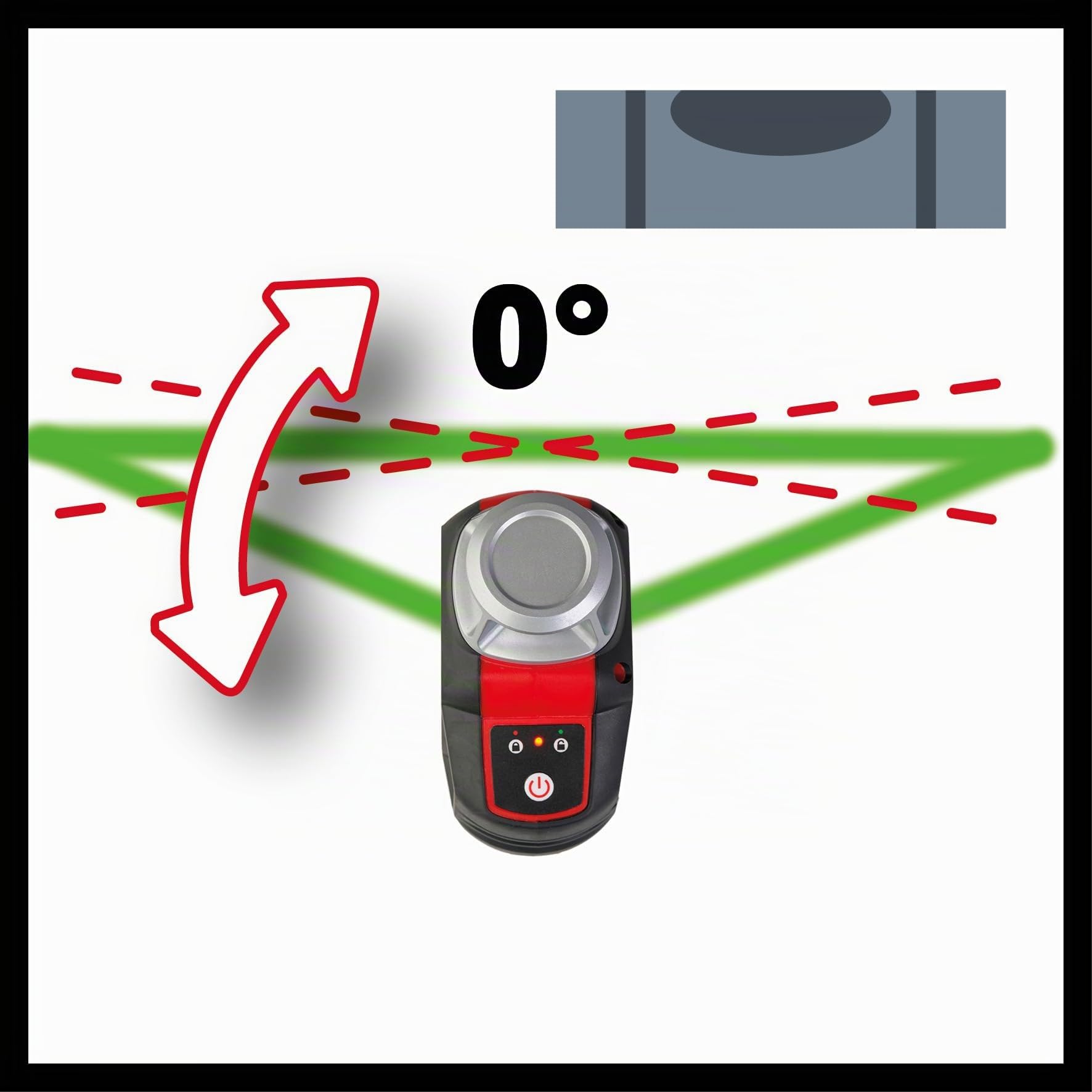 Einhell TC-LL 360 G: Laser incrociato auto-livellante con linee laser verdi, livello digitale, supporto per muro e borsa