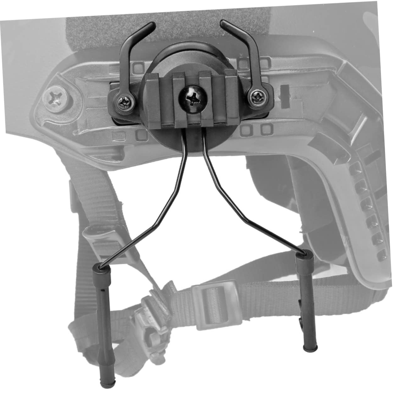 Veemoon 2pcs Rotary Helmet Adapter Guide Rail Black Headphone Accessory for Outdoor Use Compatible Fast Rails for Helmet Earmuffs Easy Installation and