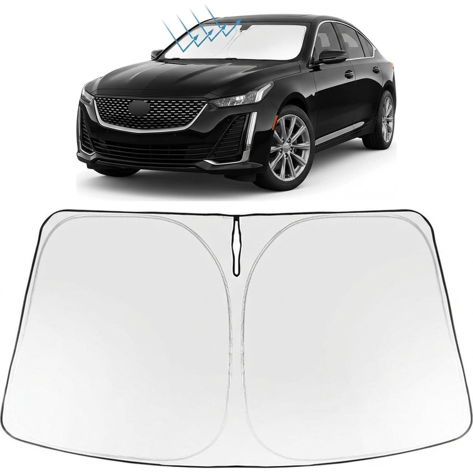 Proadsy Custom Fit 2020-2026 Cadillac CT5 Windshield Sun Shade, Blocks Heat
