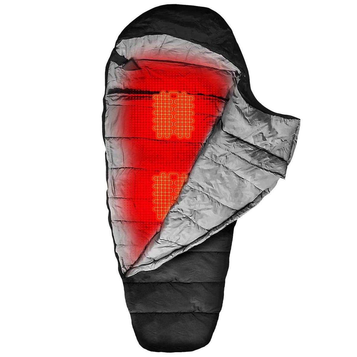 ActionHeat Electric Heated Sleeping Bag for Adults – Portable Mummy Style 5V Battery Powered Heat Sleeping Bag for Camping or Outdoor Hiking Cold