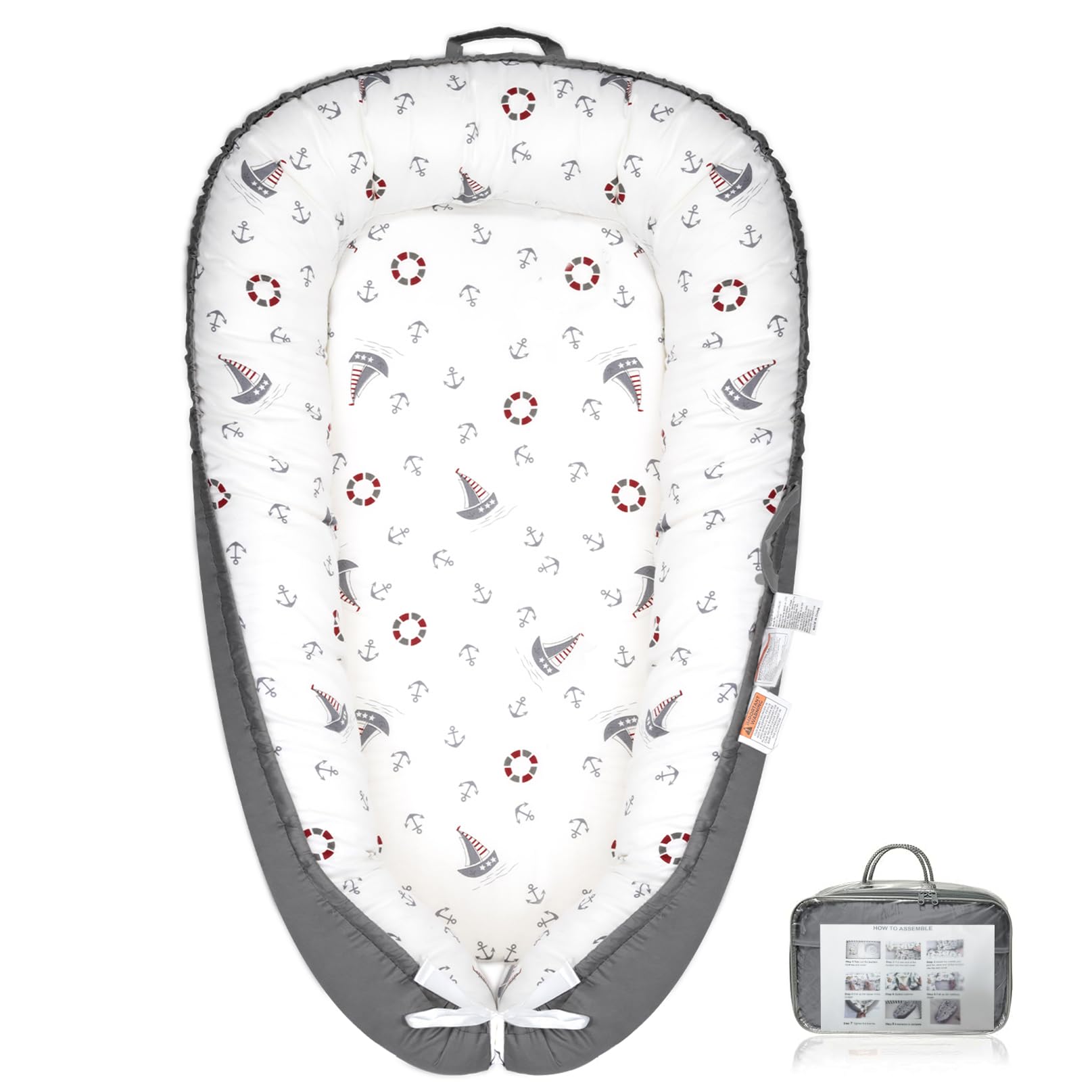 Tumbona para bebé recién nacido, funda de tumbona 100% algodón para bebés de 0 a 24 meses, regalo esencial para recién nacidos