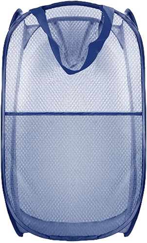 Miniatura 9 de Cesta plegable para ropa sucia, bolsa de malla plegable para lavandería, extra grande, 28 x 16 x 16 pulgadas, paquete de 2 (negro + rosa)