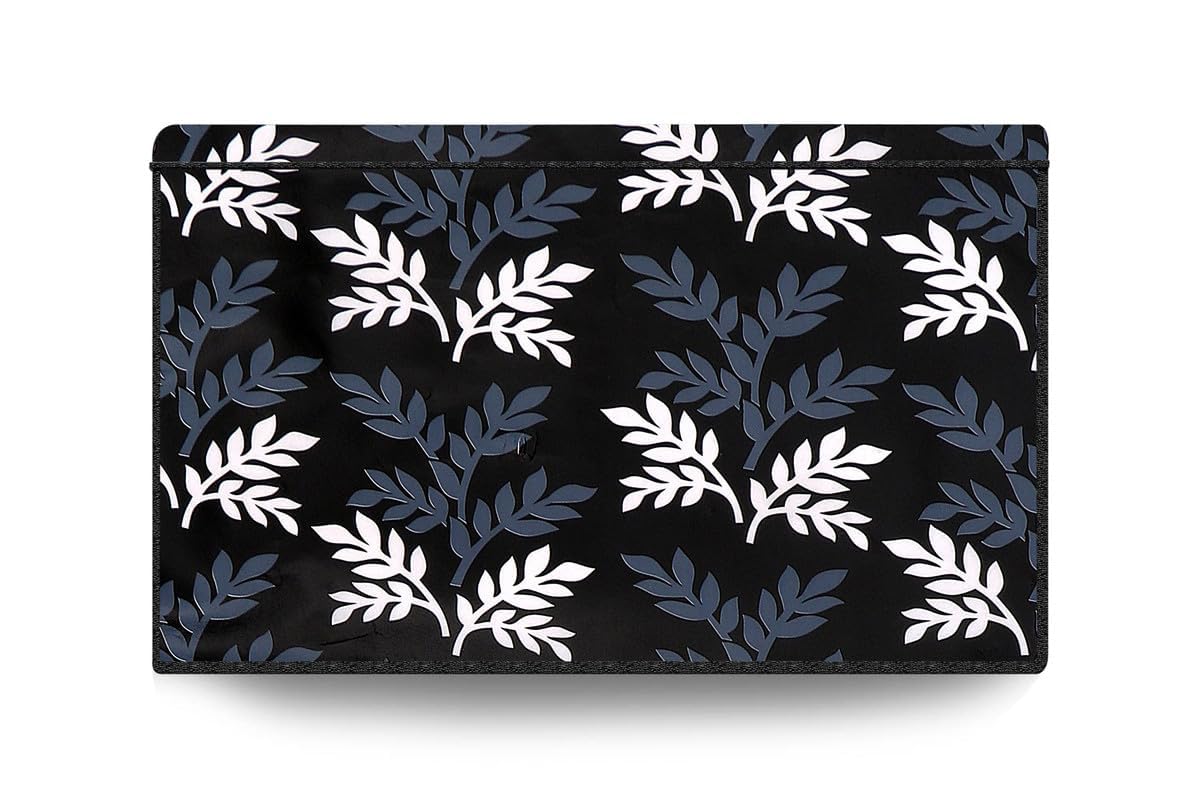 PVC Printed LED TV Cover 75 Inch, Waterproof and Dustproof Cover with Transparent Polythene Layer Suitable for All Brands Led Tv, HD_Led_Black Patti_75 inches-image-12
