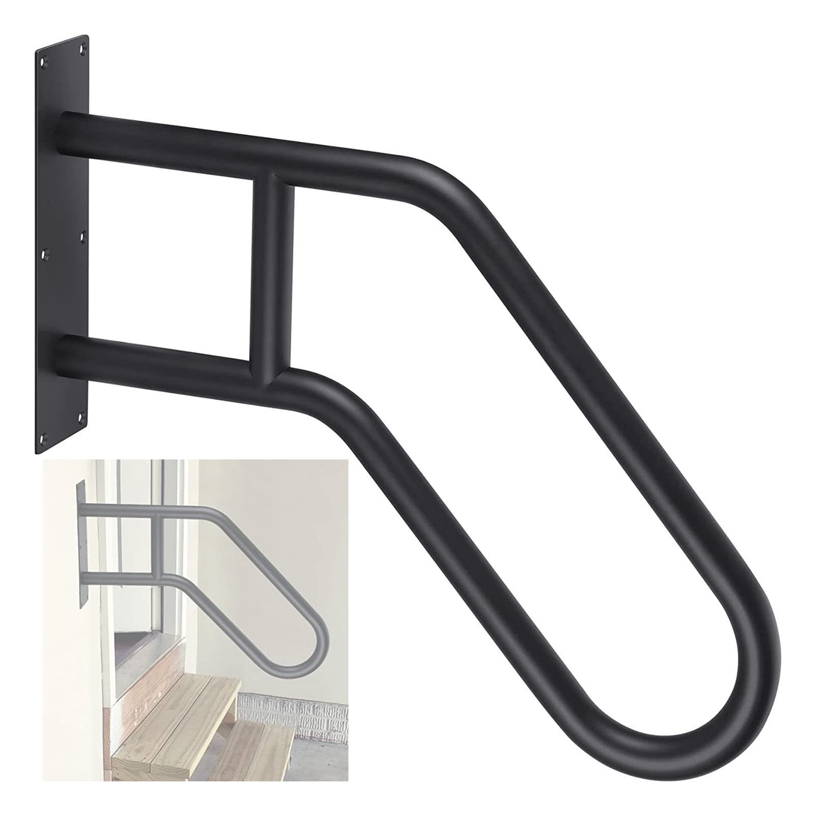 Fkxsxaz Handrail For Steps - Stainless Steel Wall Mounted Safety Grab Bar Outdoor And Indoor Stairway