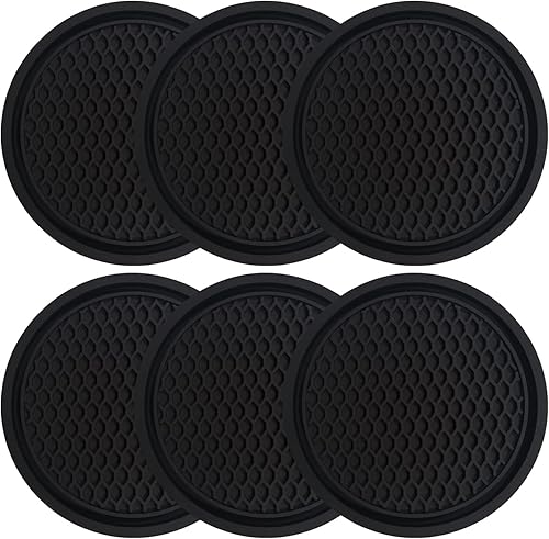 Portavasos para automóvil paquete de 6 posavasos universales antideslizantes para automóvil accesorios para el interior del automóvil color negro