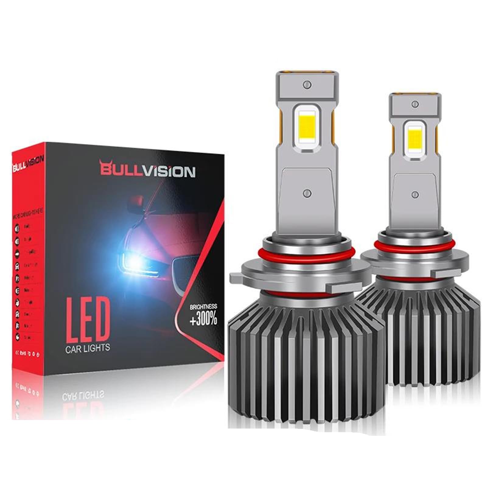 Gerrit Lampadine A LED, Lampadine A Doppio Fascio LED, Luce Bianca LED da 30000 LM, Lampadine Super Luminose al 600%, Plug-N-Play, Confezione da 2,H7
