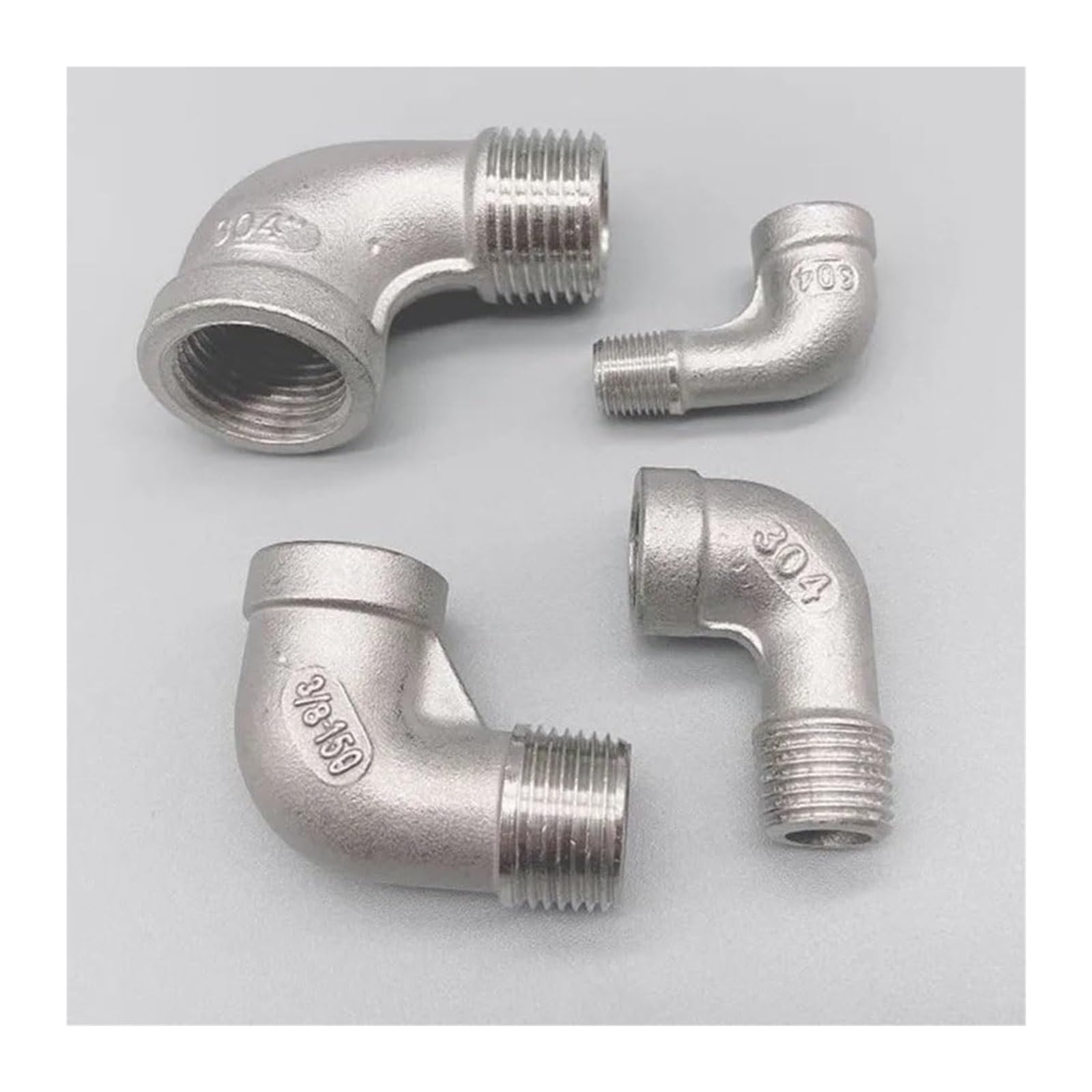 Conectores de codo de 1/8", 1/4", 3/8", 1/2", 3/4" y 1" hembra de acero inoxidable 304.,Conectores acodados(Dn 32)
