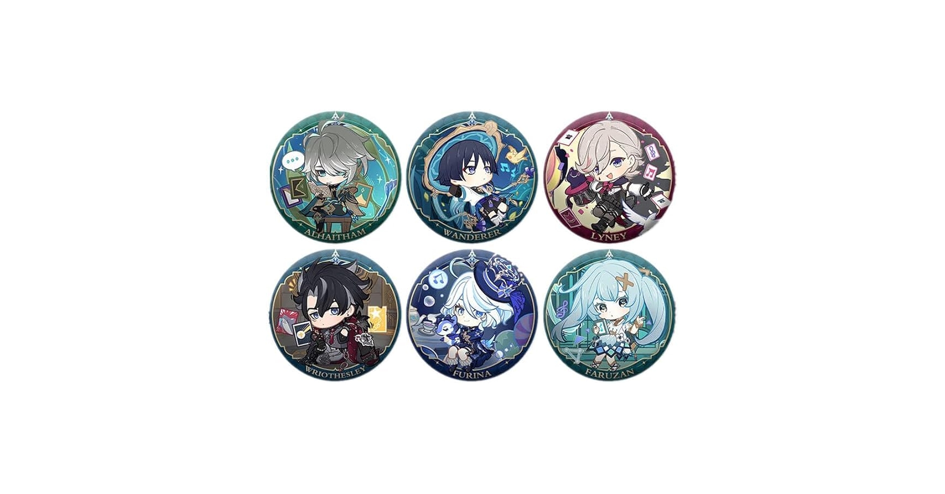 Amazon.co.jp: 原神 缶バッジ ファルザン リオセスリ フリーナ