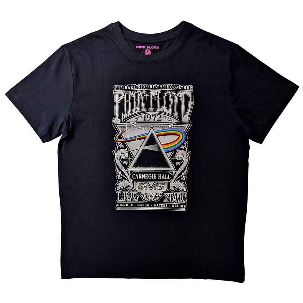 Rock Off Officially Licensed Products Men's Black Pink Floyd Carnegie Hall Poster T Shirt Xxl