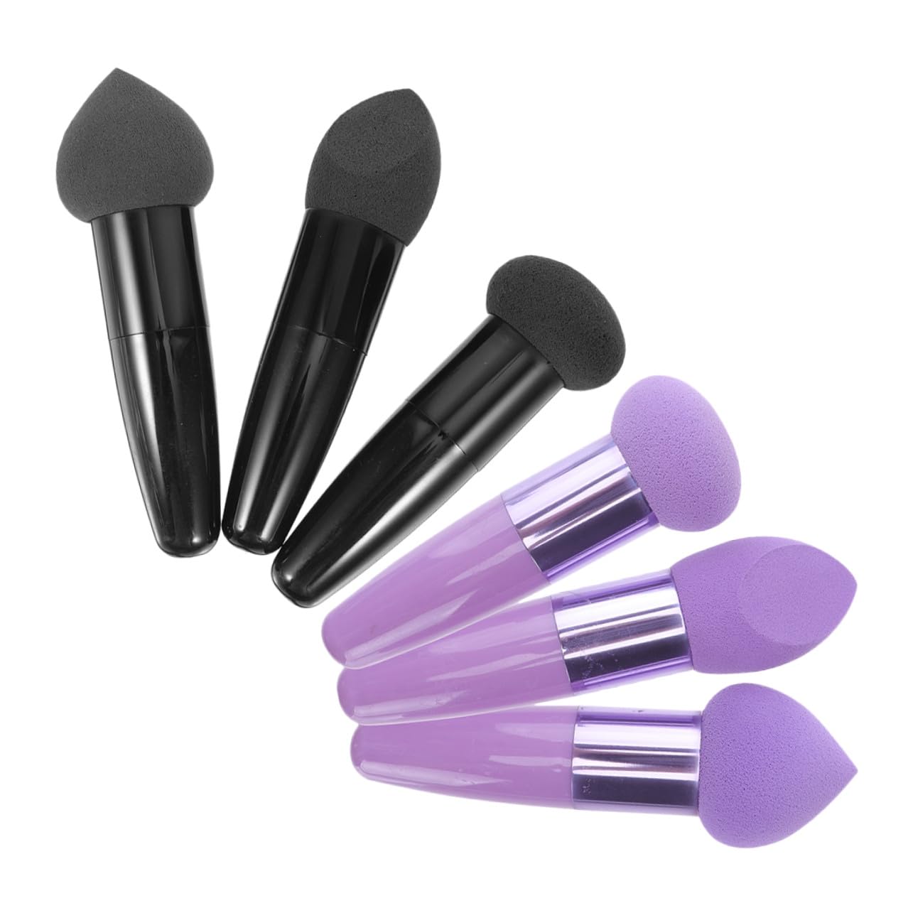 Set di Pennelli Beauty a Forma di Penna 6 Pezzi in Lattice | Nero e Porpora, Uso Quotidiano Semplice e Pratico, Formato Portatile e Delicato