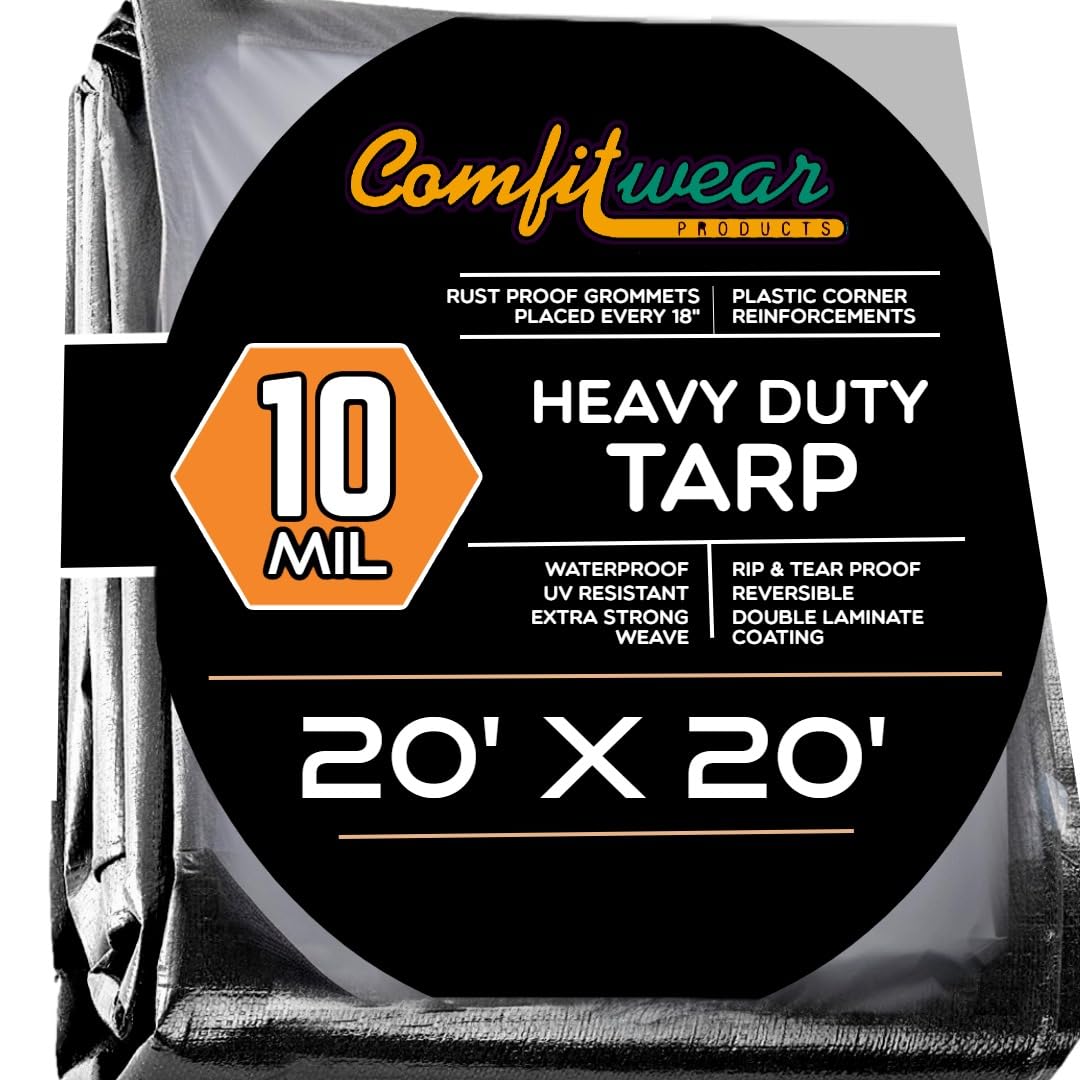 Heavy Duty Waterproof Poly Tarp Outdoors Truck Tarps Canopy Tent Shelter Cover 10Mil Tarpaulin for Car Boat Woodpile Silver 6 x 10ft - Walmart Supplies