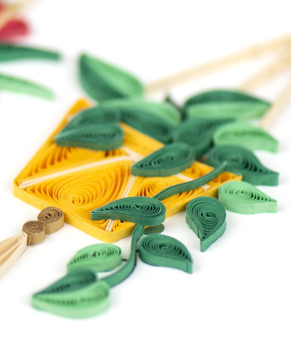 Quilling Bright Macrame Plant Happy Plant Home Hand-Finished Art Greeting Card Frameable Art - Image 4