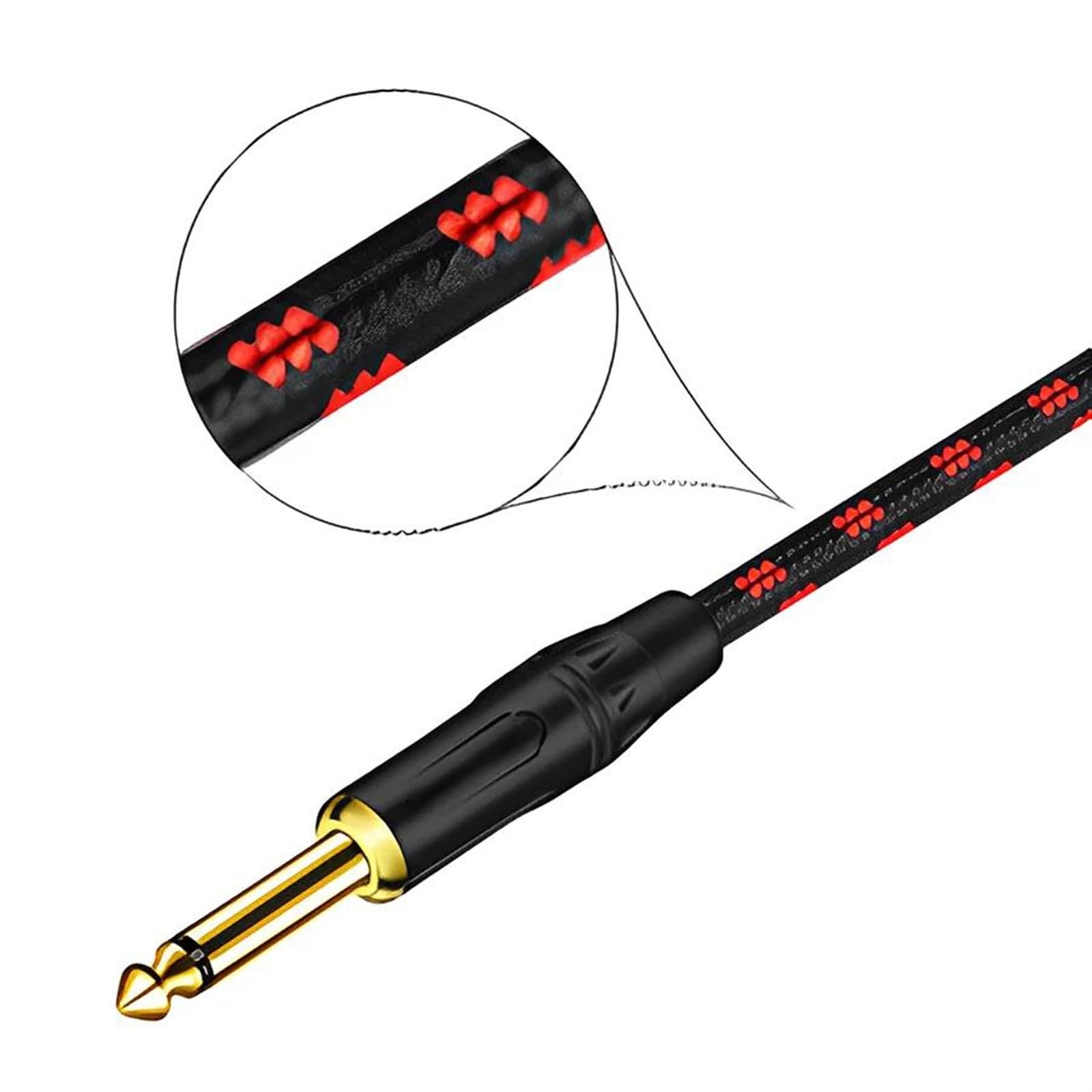 Cavo Audio Er Chitarra Cavo mono jack da 6,35 mm placcato in oro da maschio a maschio, cavo per chitarra per strumenti intrecciato in cotone (Color : 2, Size : 10m)