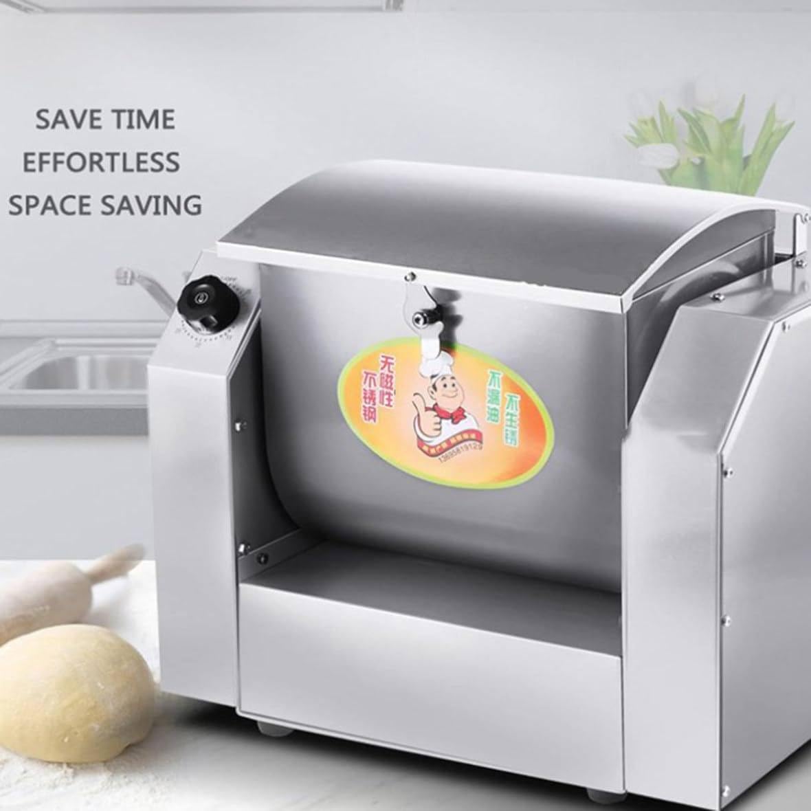 Komercyjny mikser do ciasta, automatyczny mikser do mąki z rozrządu, wytrzymały elektryczny blender do ciasta na pizzę, stal nierdzewna do robienia pizzy (3kg)