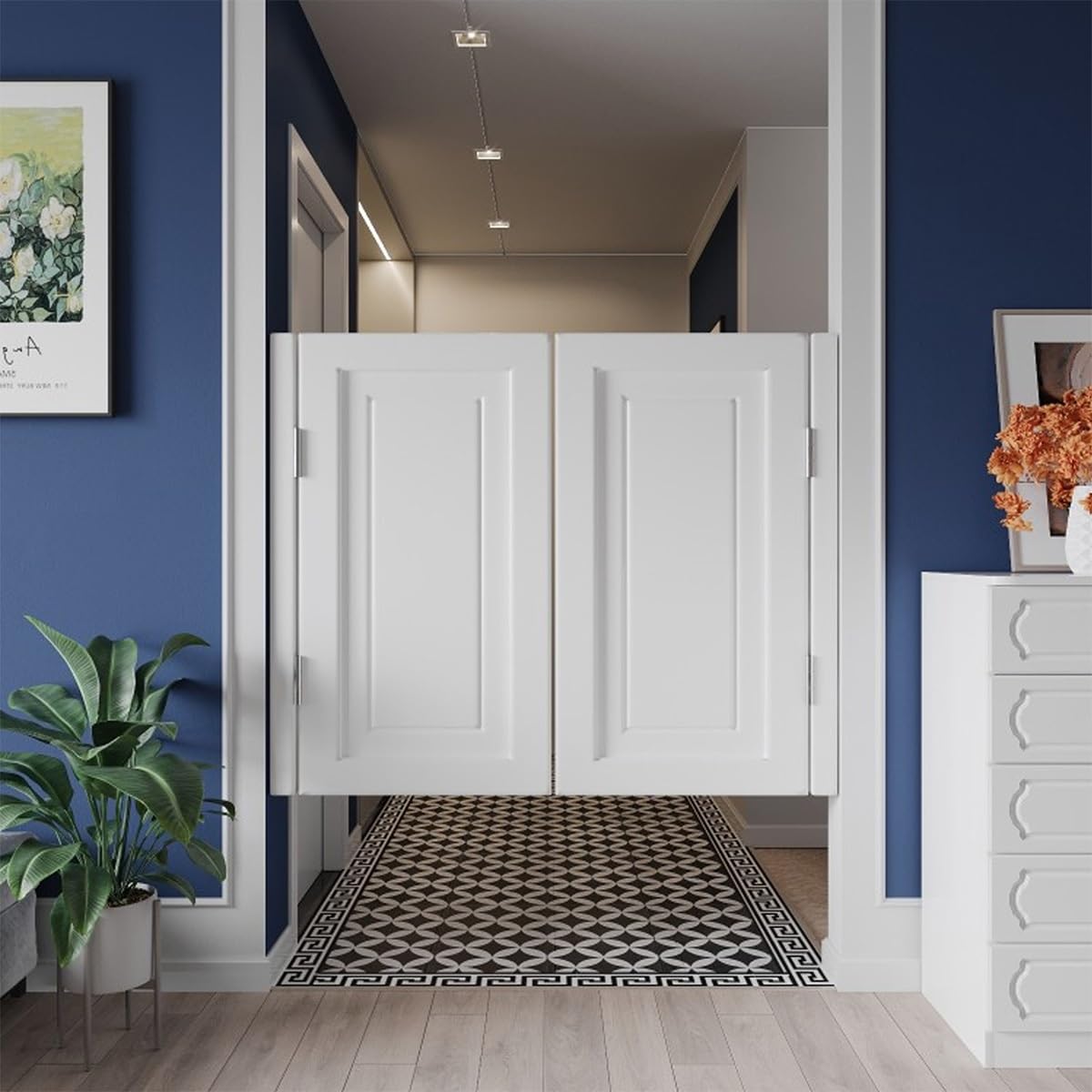 Puerta Vaiven Puertas Batientes para Cafetería, Puertas de Bar de Salón Occidental, Puerta de Media Cintura, Cierre Automático Abatible Bidireccional