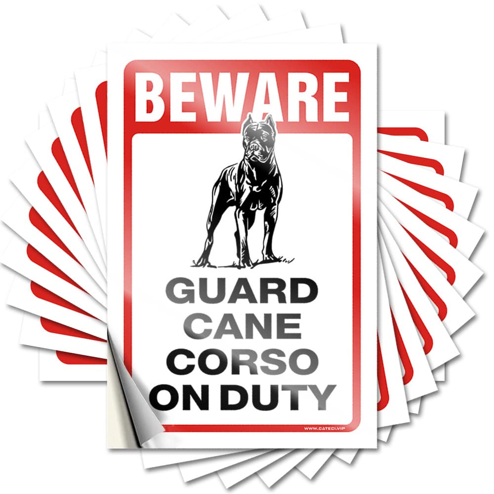 Saying Indoor Fall Decor Peel and Stick - Beware! Guard Cane Corso On Duty Tumbler Badass Waterproof Vinyl for Billiard(12X18CM)