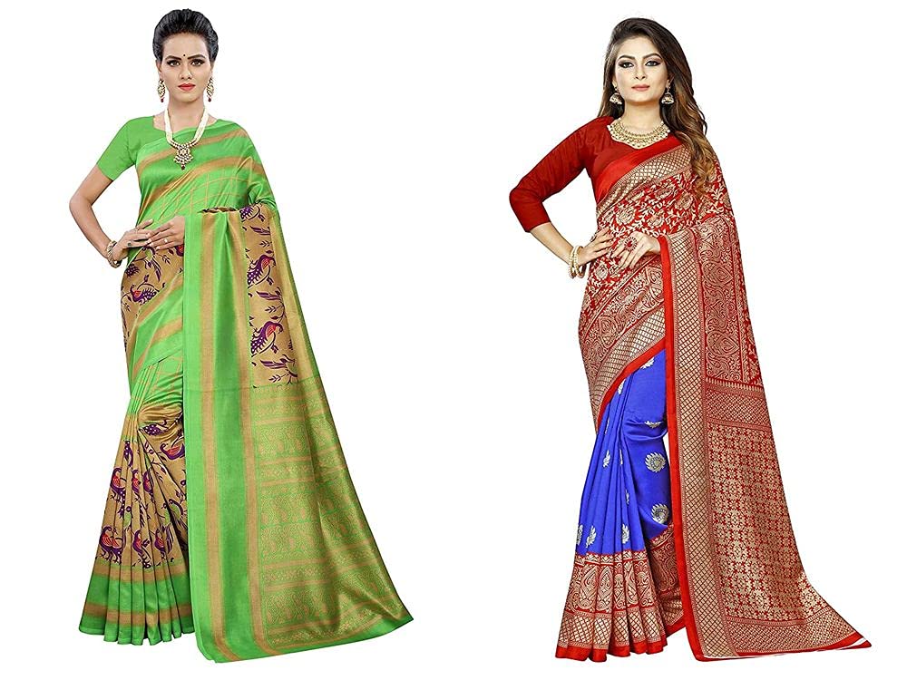RUNAYA NX Printed Art Silk Saree(VIDHI_RADHA) PACK OF 2