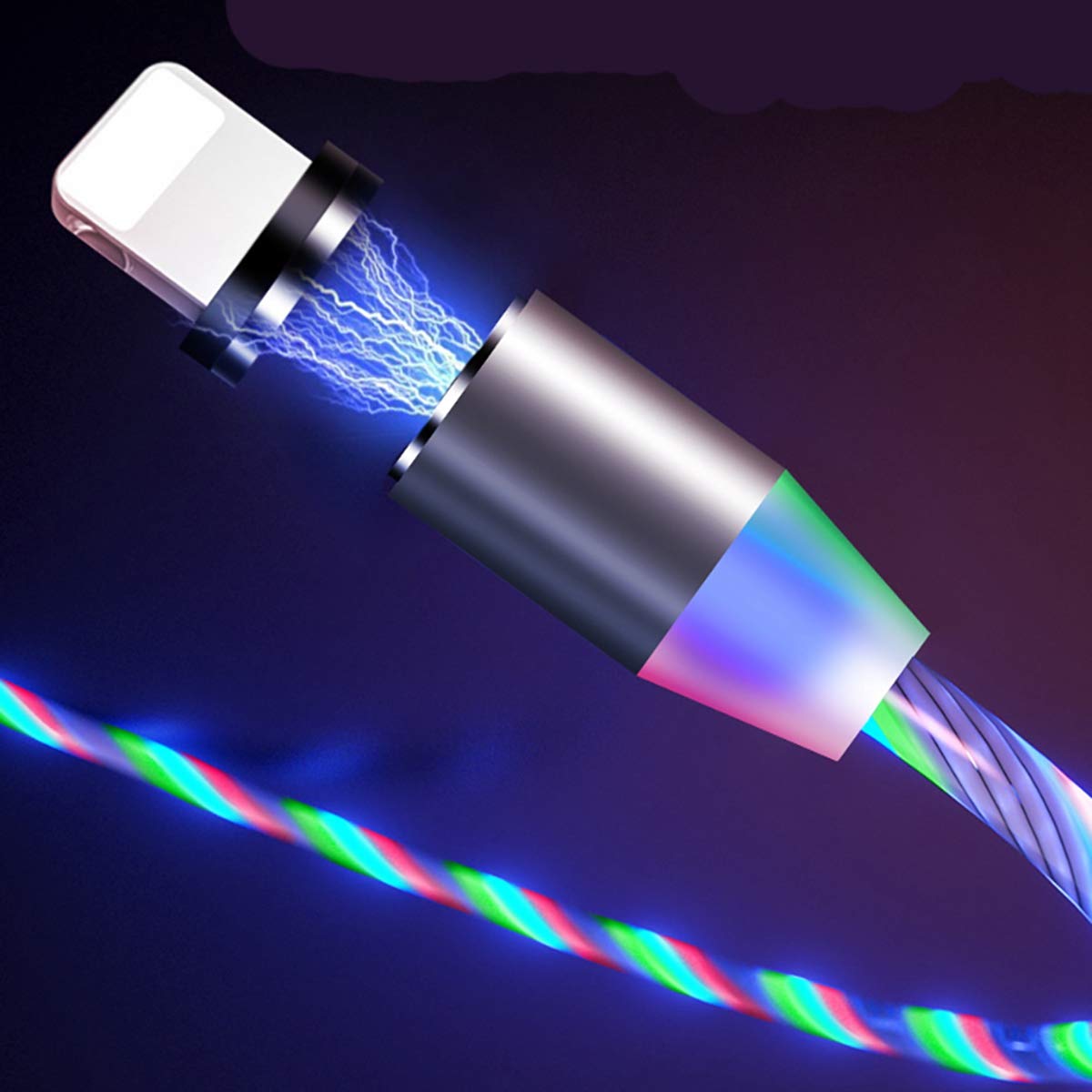 Ugi Led Flowing Magnetic Charger Cable Light Up Shining Phone